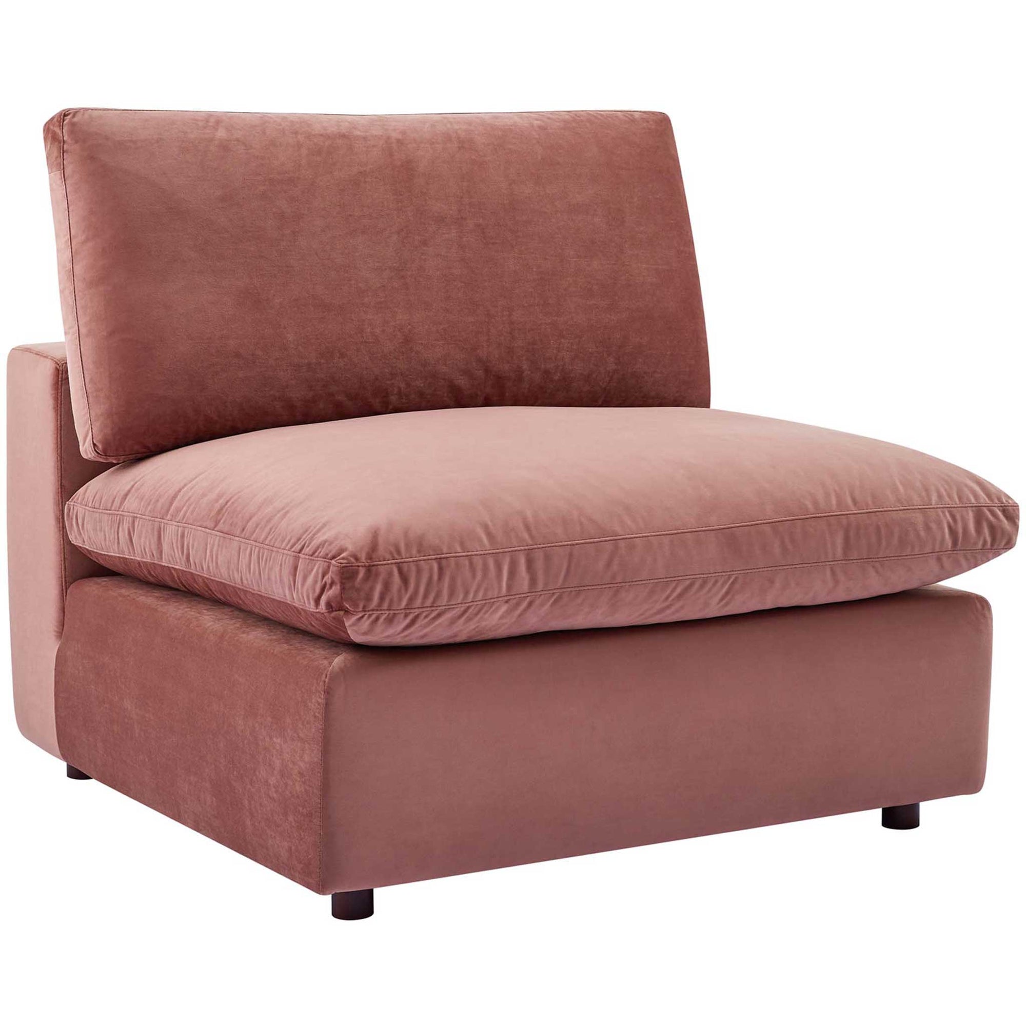 Carmen 4 Piece Modular Velvet Sofa with Ottoman Dusty Rose