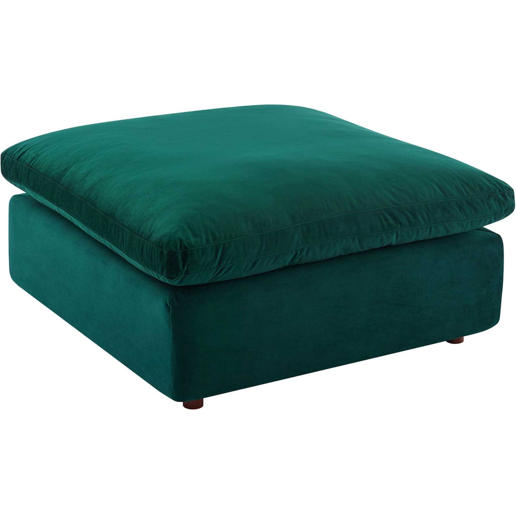 Carmen 4 Piece Modular Velvet Sofa with Ottoman Green