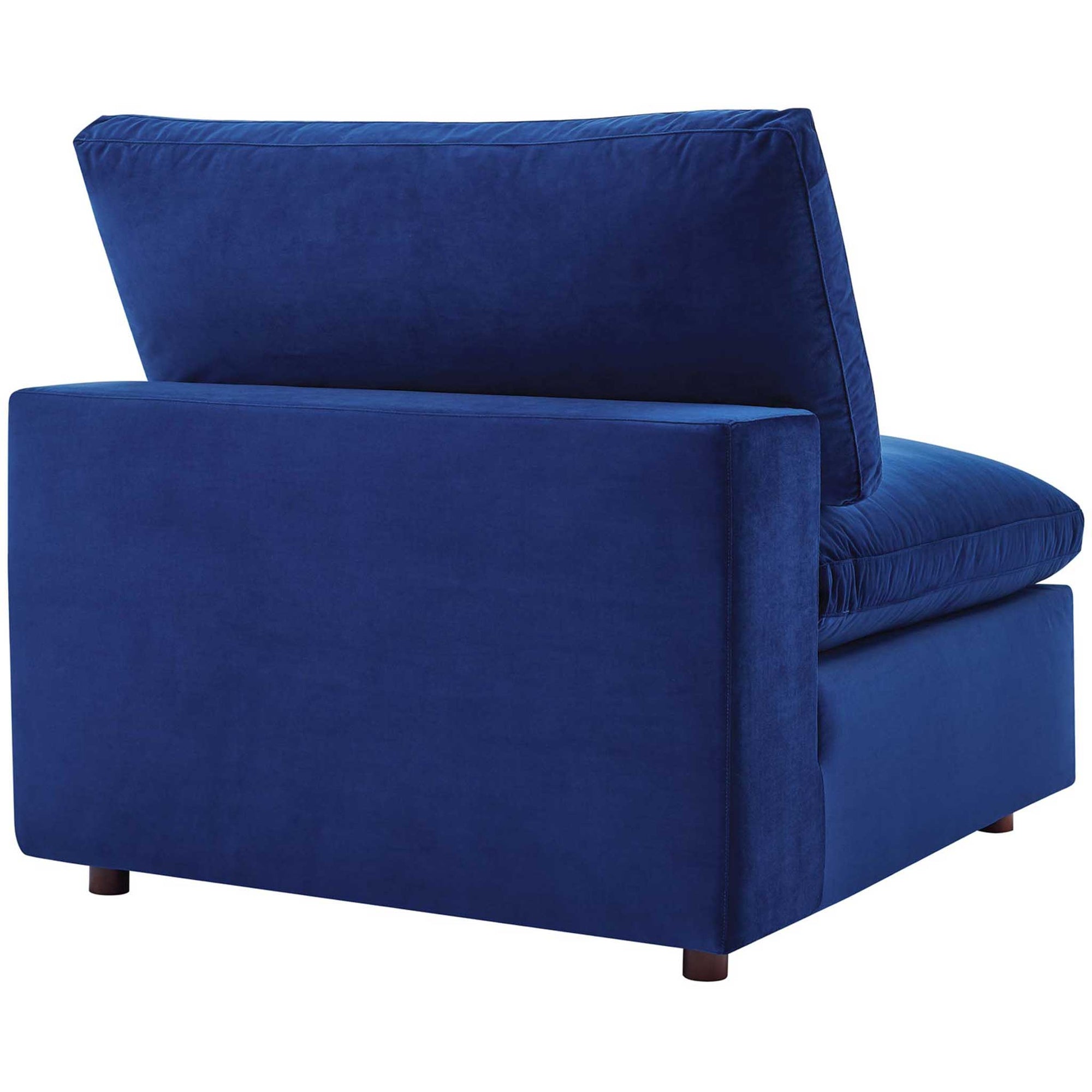 Carmen 4 Piece Modular Velvet Sofa with Ottoman Navy