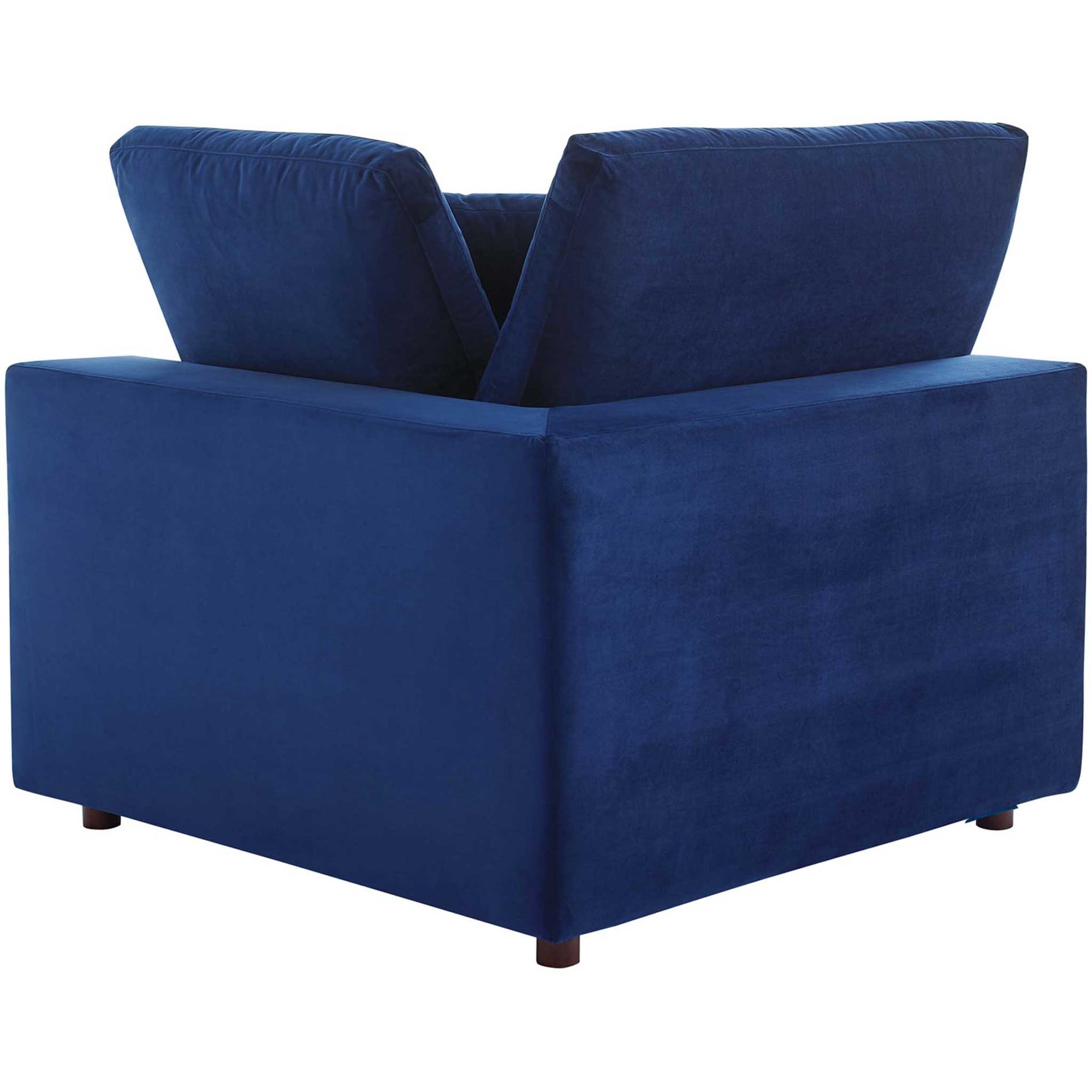 Carmen 4 Piece Modular Velvet Sofa with Ottoman Navy