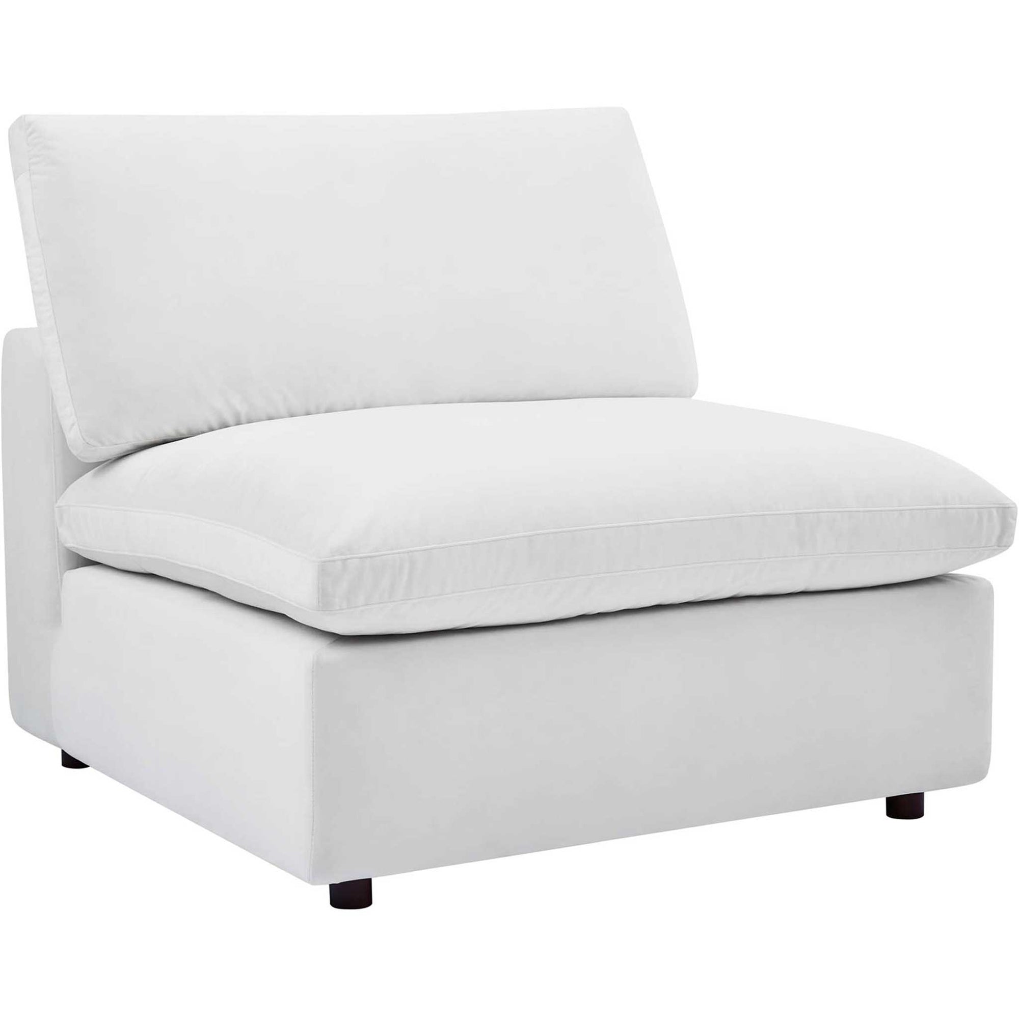 Carmen 4 Piece Modular Velvet Sofa with Ottoman White