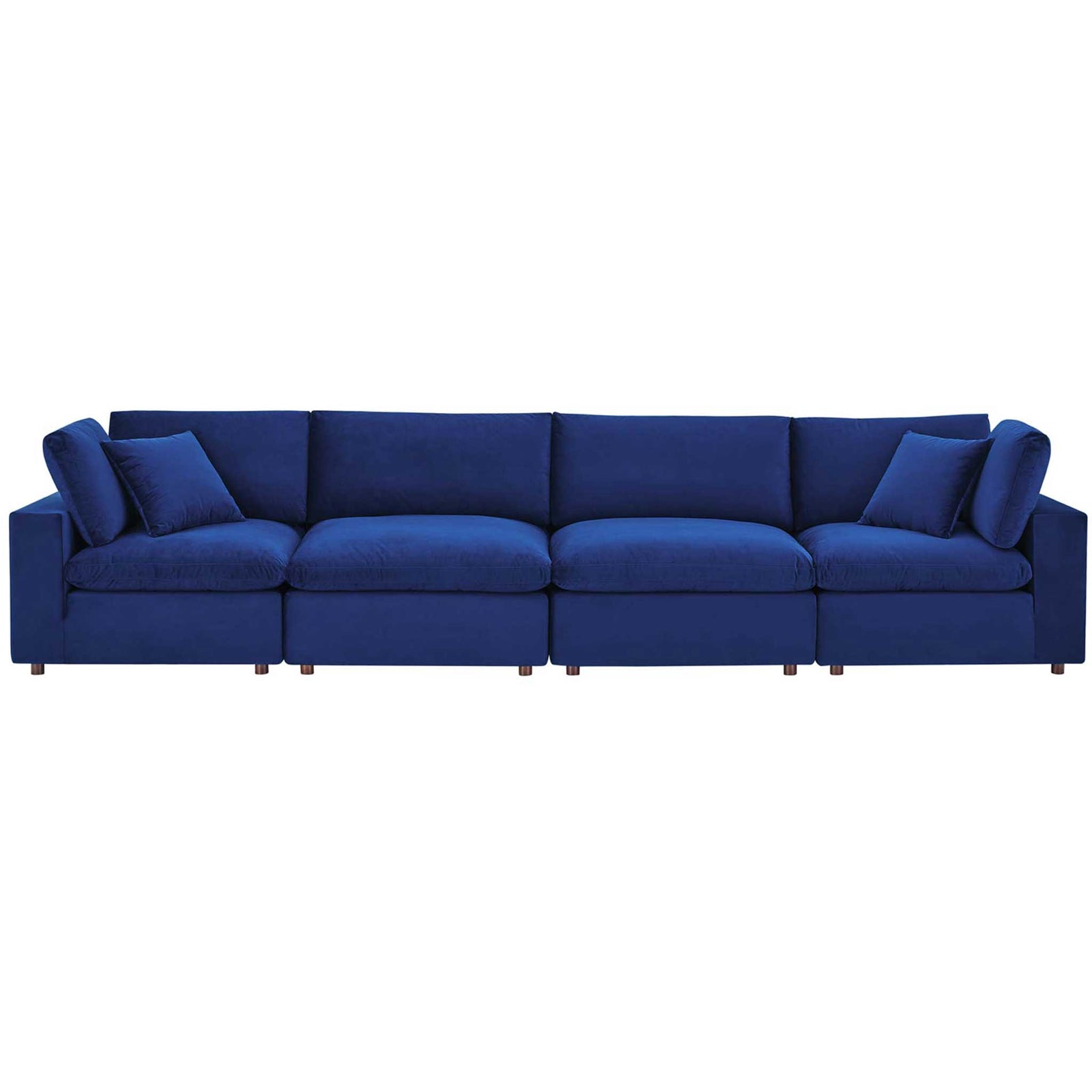 Carmen 4 Piece Modular Sectional Velvet Sofa Navy