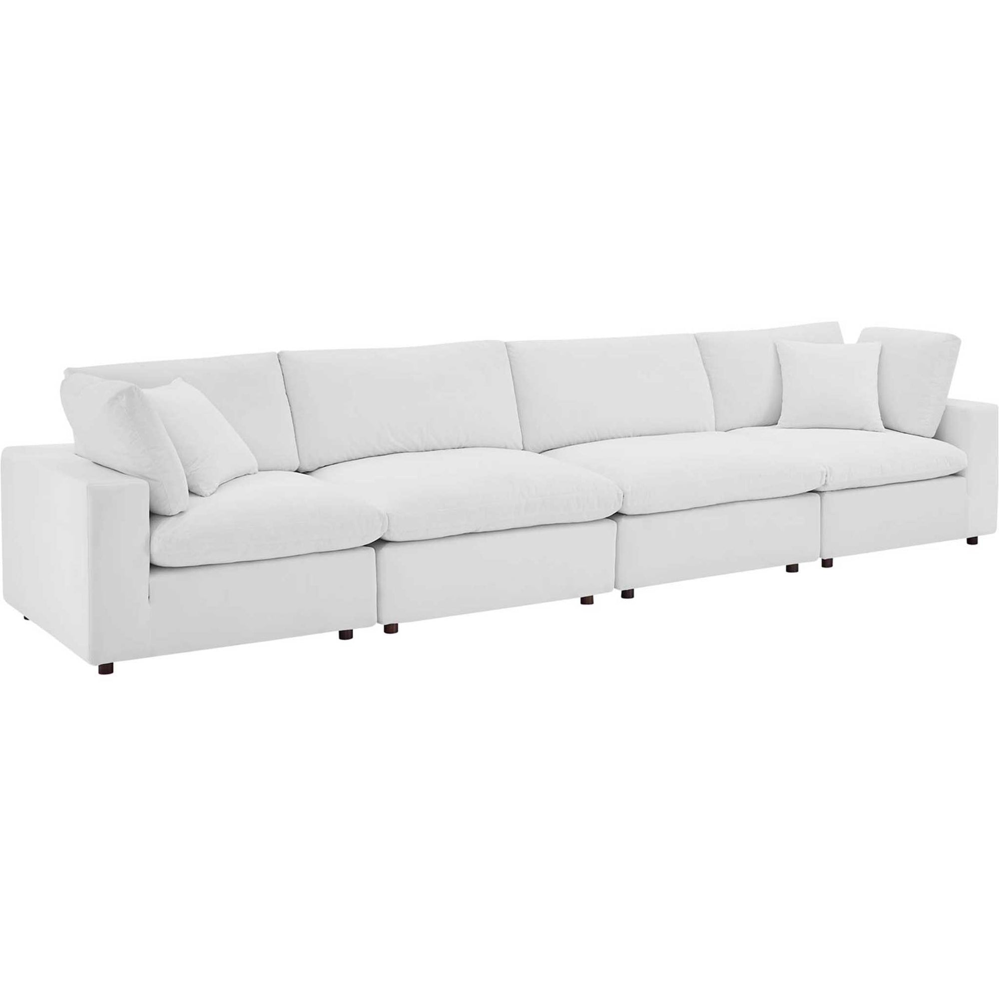 Carmen 4 Piece Modular Sectional Velvet Sofa White