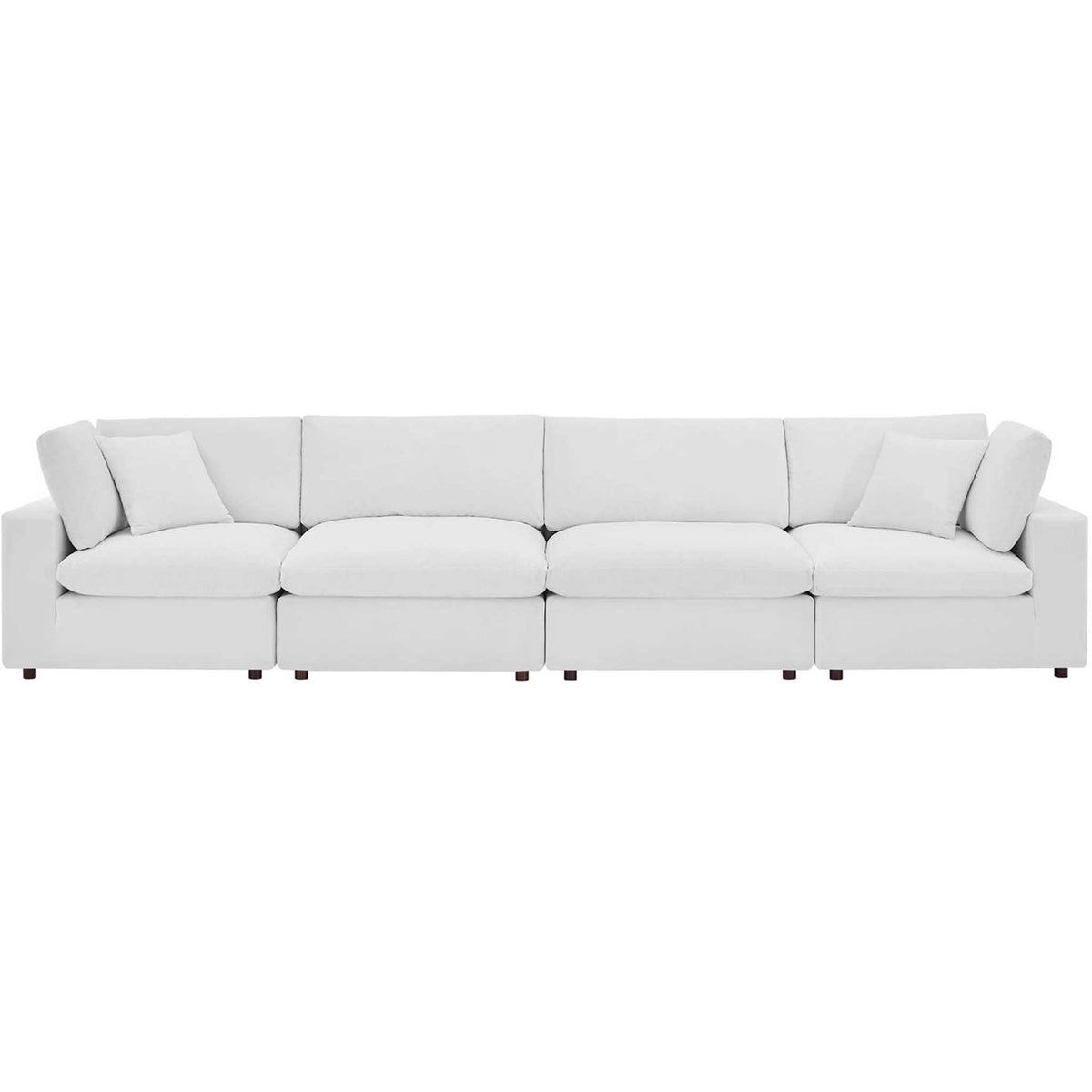 Carmen 4 Piece Modular Sectional Velvet Sofa White