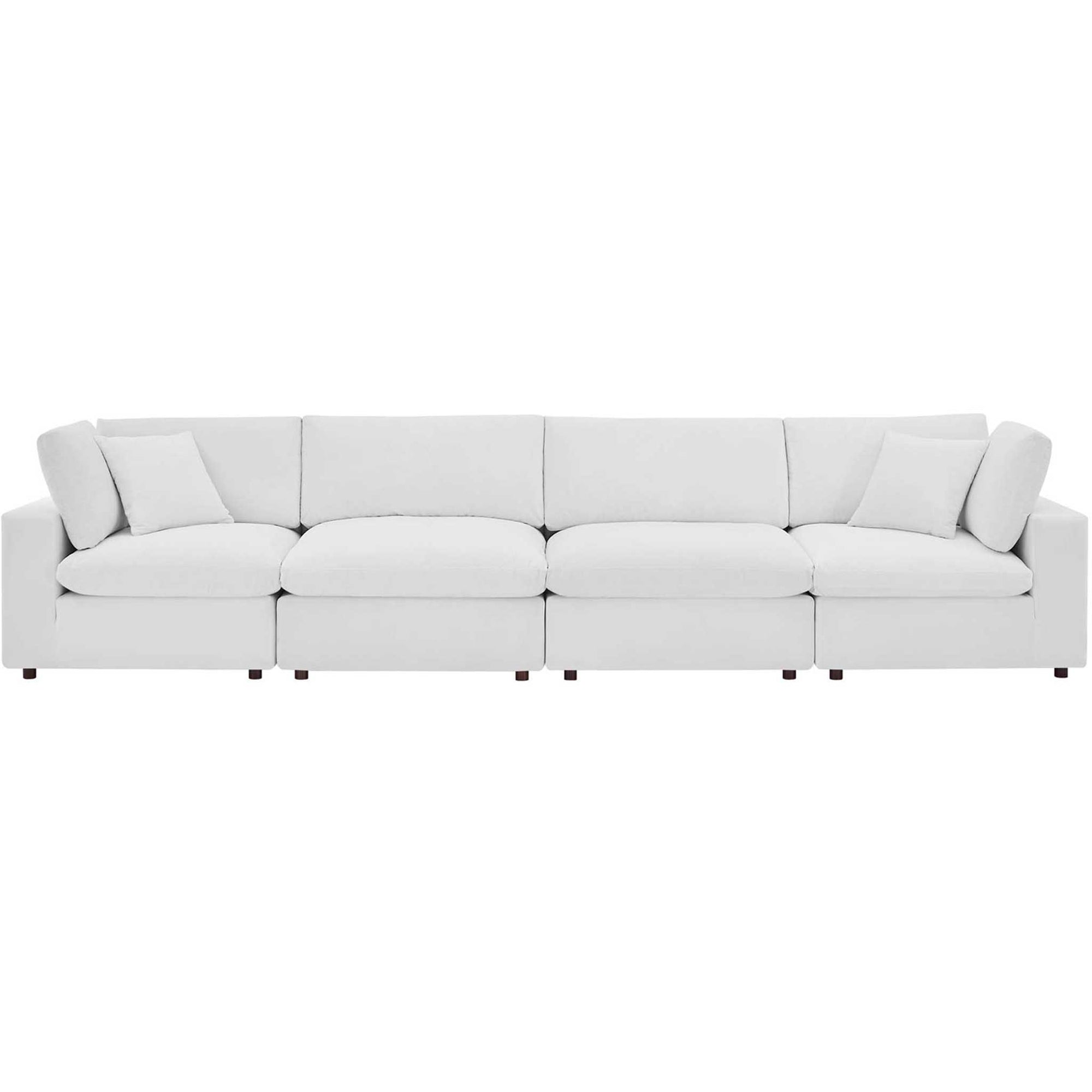 Carmen 4 Piece Modular Sectional Velvet Sofa White