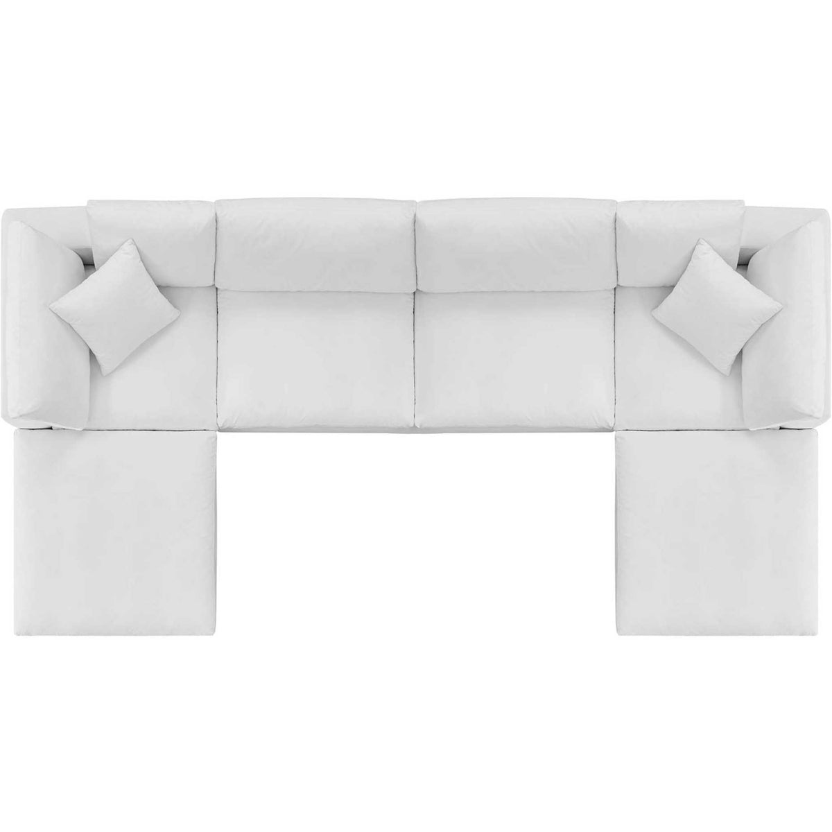 Carmen 6 Piece Modular Velvet Sofa with Ottomans White