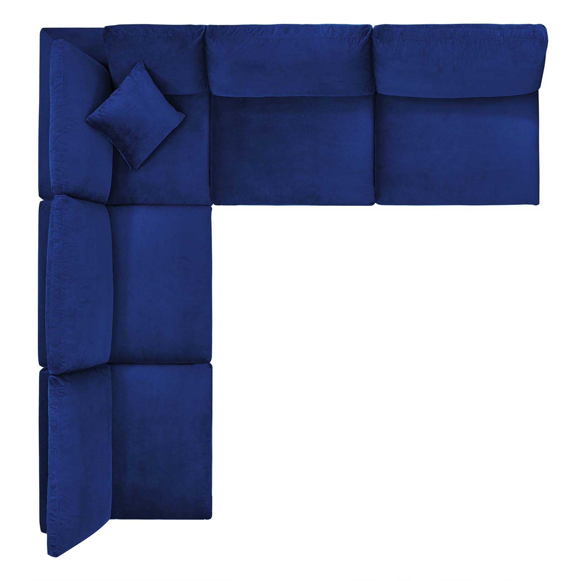 Carmen 5 Piece Armless Modular Velvet Sofa Navy