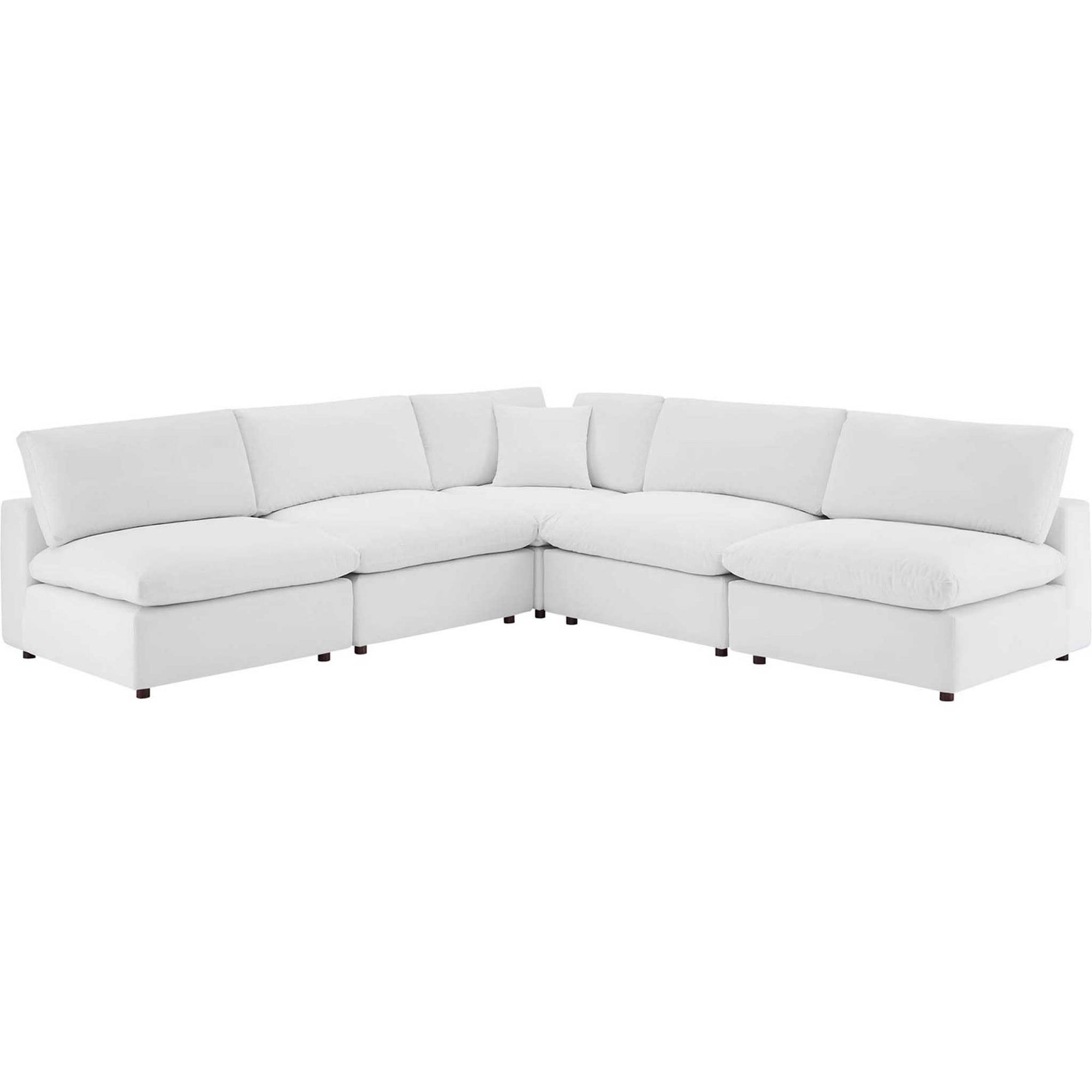 Carmen 5 Piece Armless Modular Velvet Sofa White