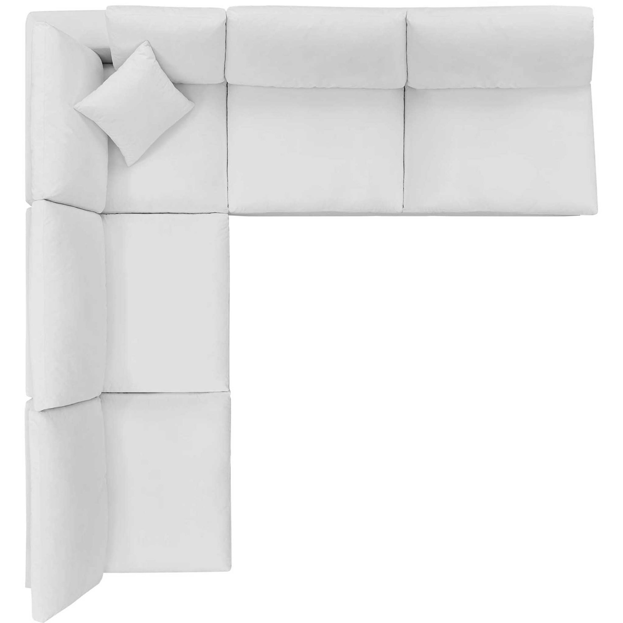 Carmen 5 Piece Armless Modular Velvet Sofa White