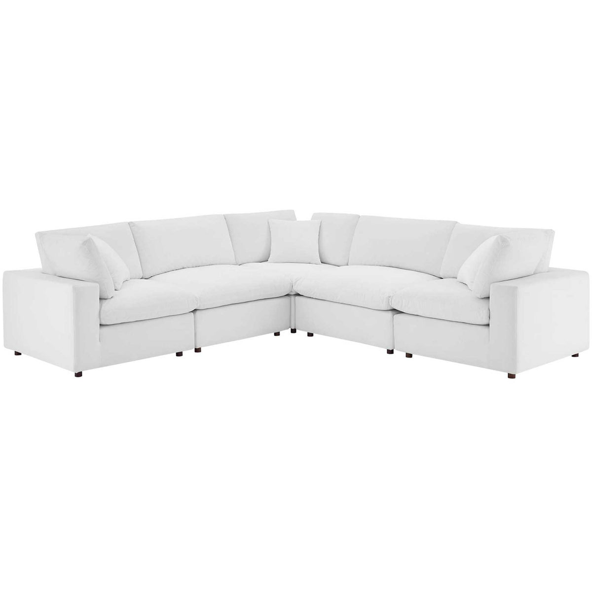 Carmen 5 Piece Modular Sectional Velvet Sofa White