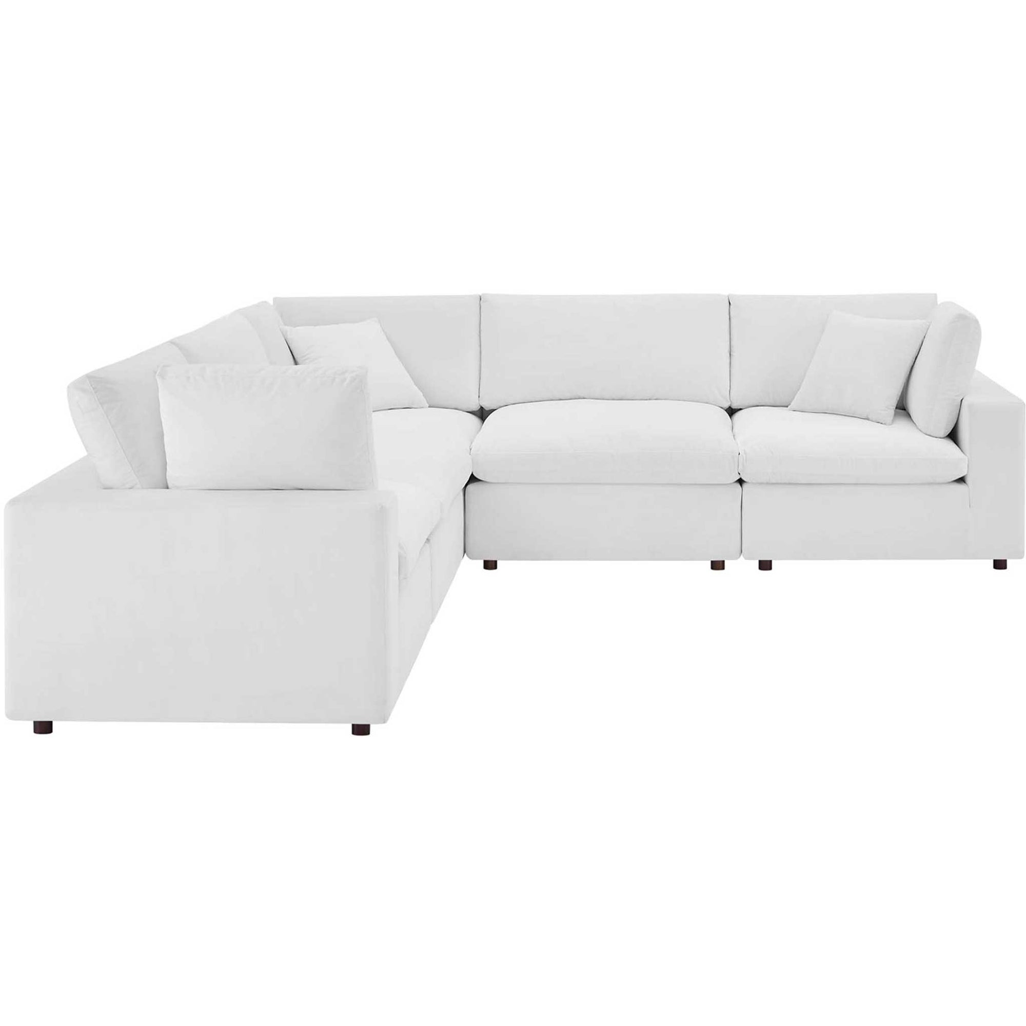 Carmen 5 Piece Modular Sectional Velvet Sofa White