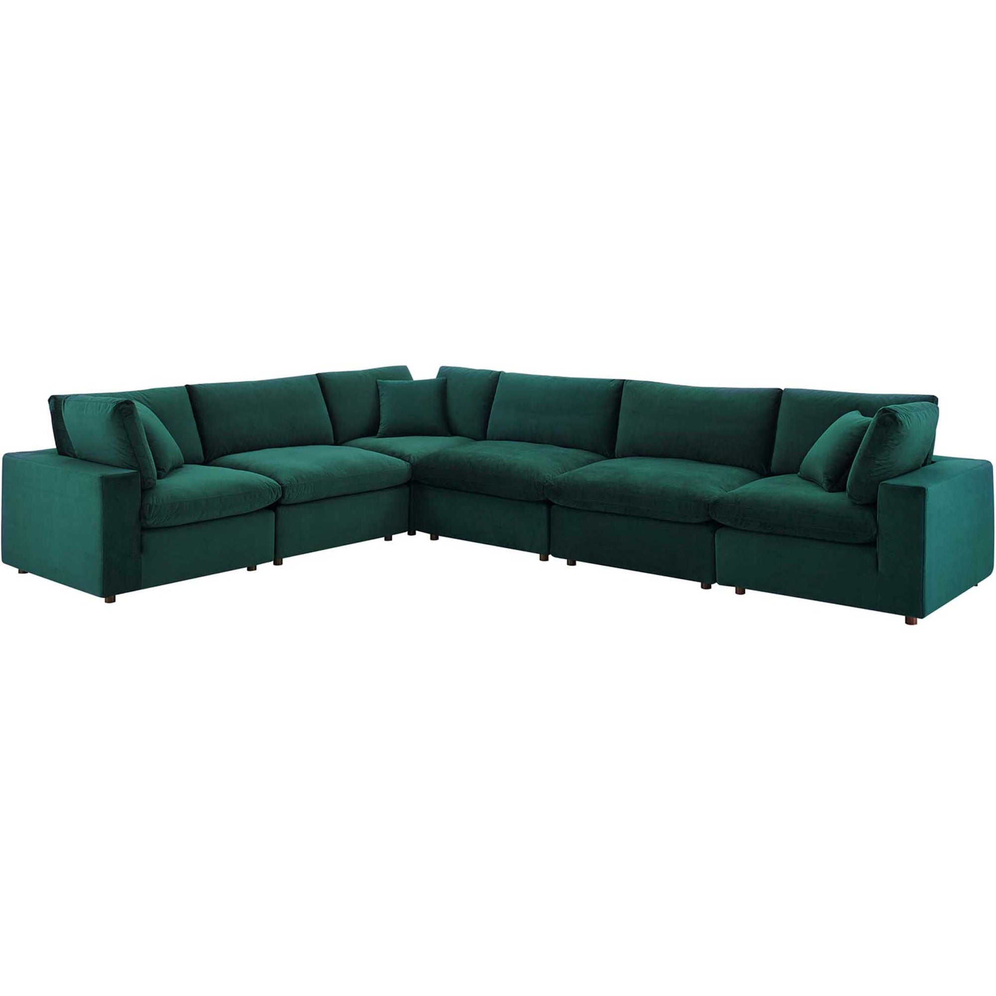 Carmen 6 Piece Modular Sectional Velvet Sofa Green