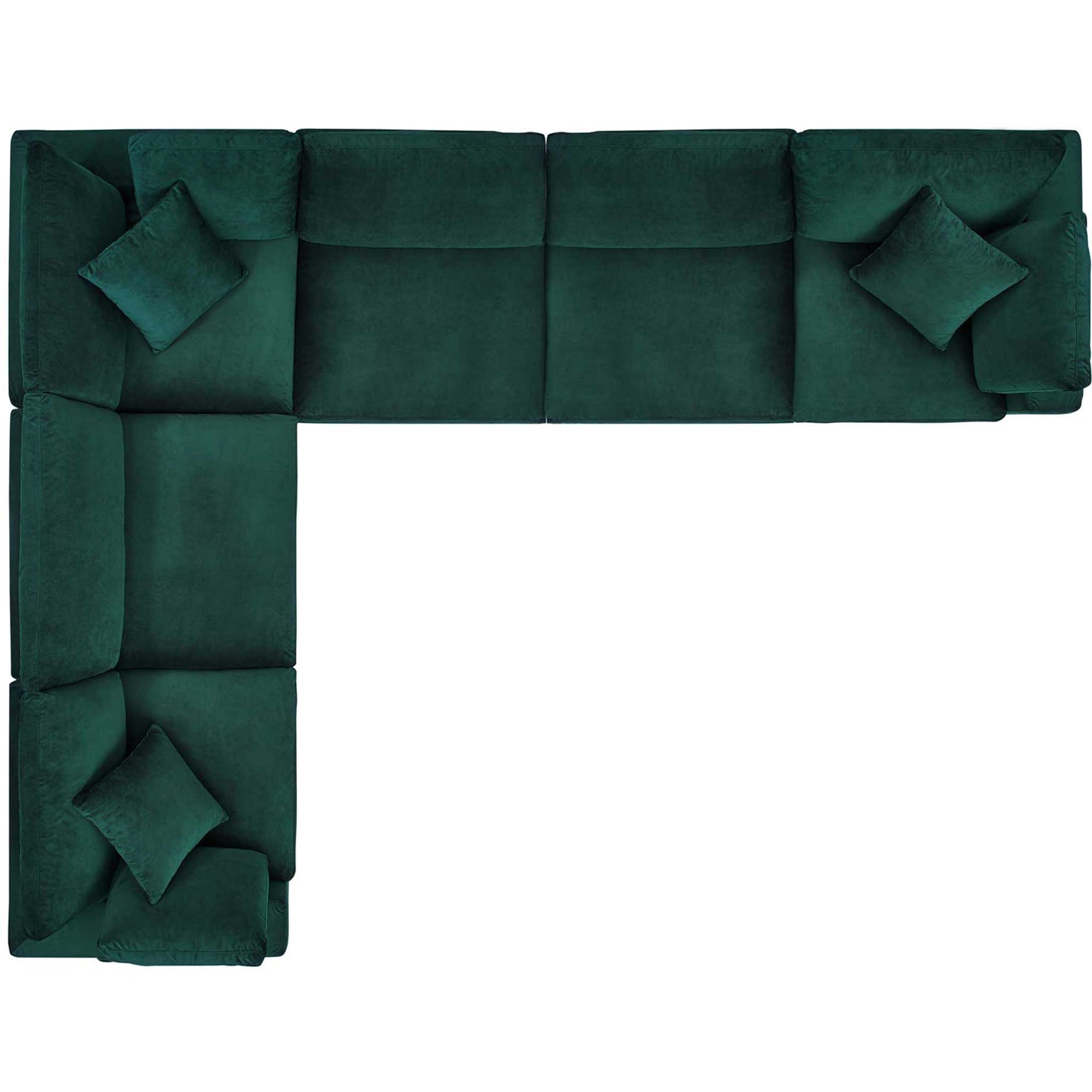 Carmen 6 Piece Modular Sectional Velvet Sofa Green