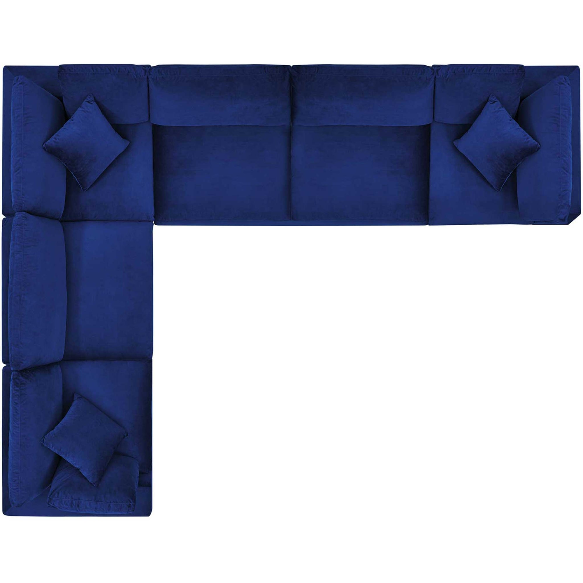 Carmen 6 Piece Modular Sectional Velvet Sofa Navy