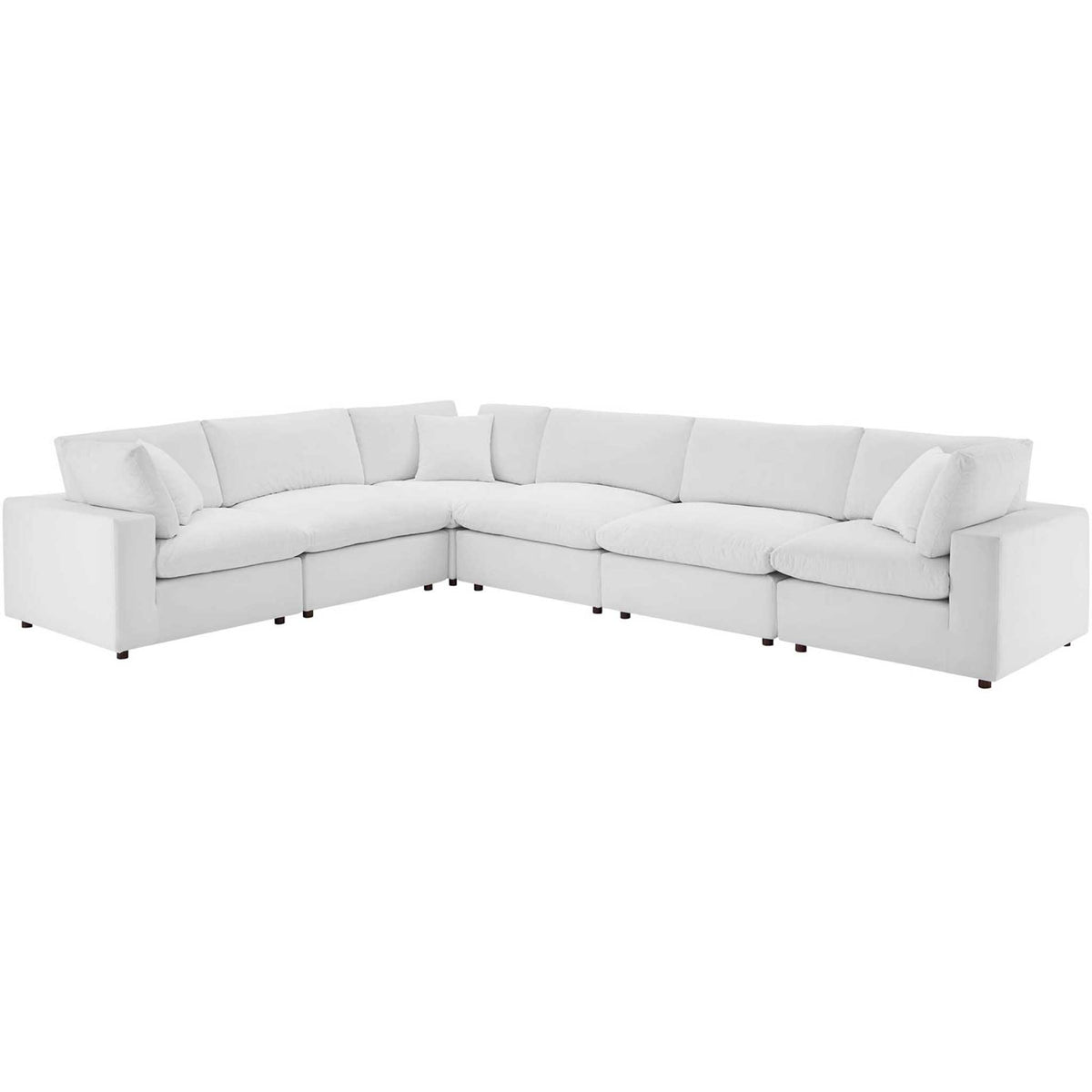 Carmen 6 Piece Modular Sectional Velvet Sofa White