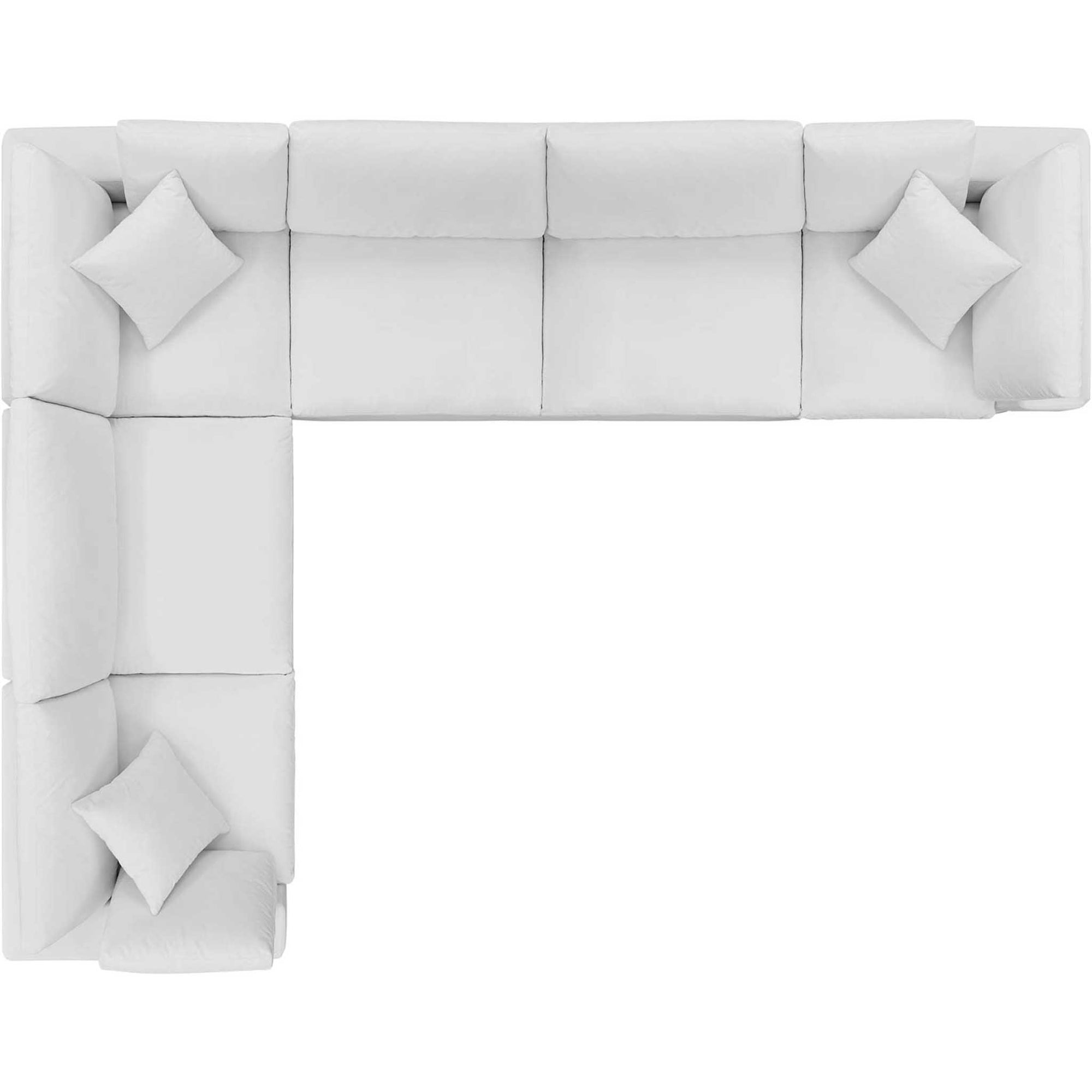 Carmen 6 Piece Modular Sectional Velvet Sofa White