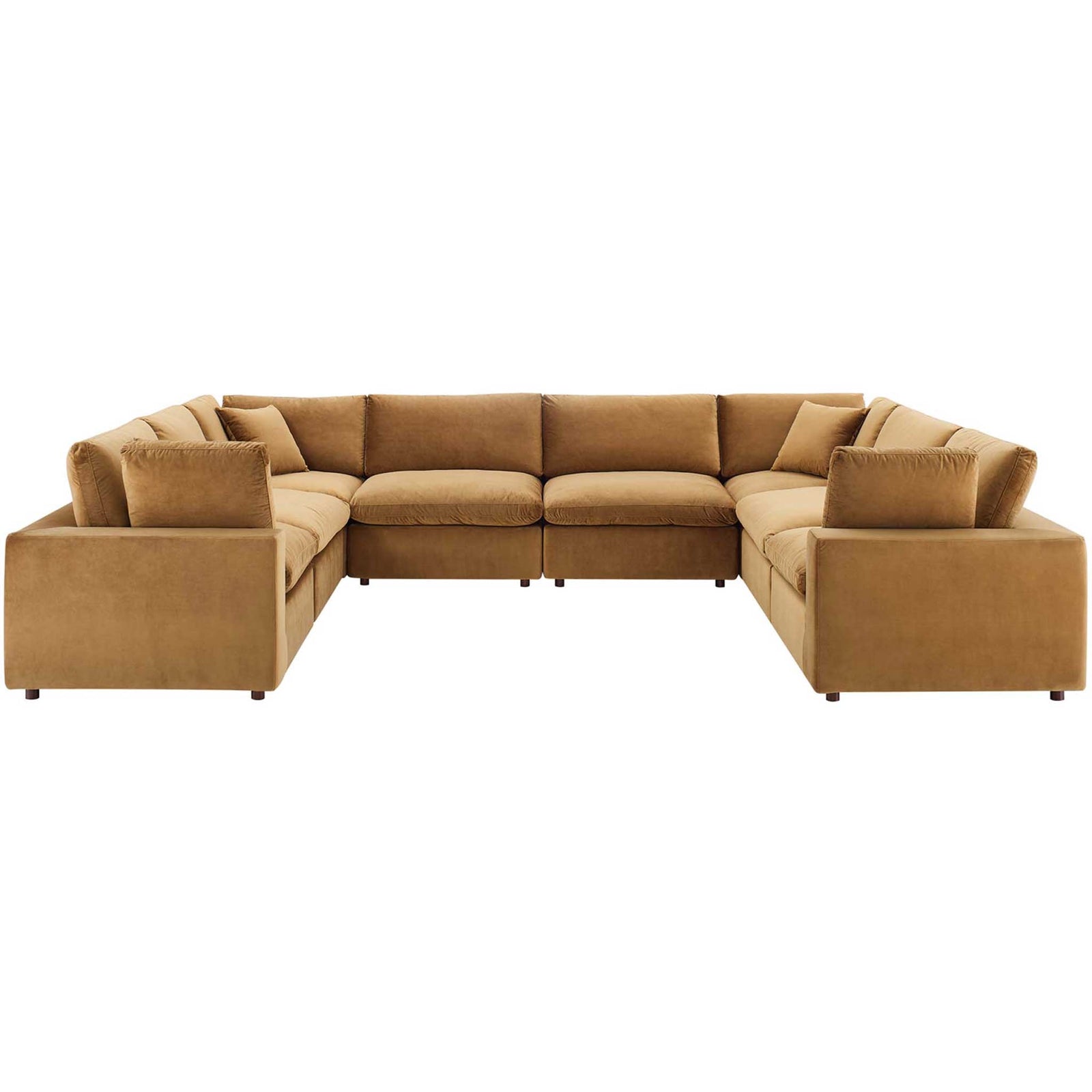 Carmen 8 Piece Modular Sectional Velvet Sofa Cognac