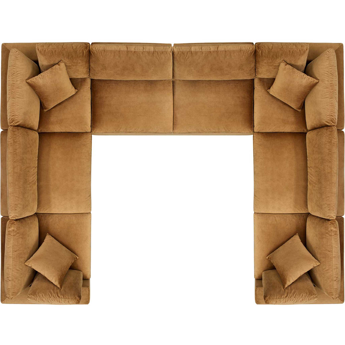 Carmen 8 Piece Modular Sectional Velvet Sofa Cognac