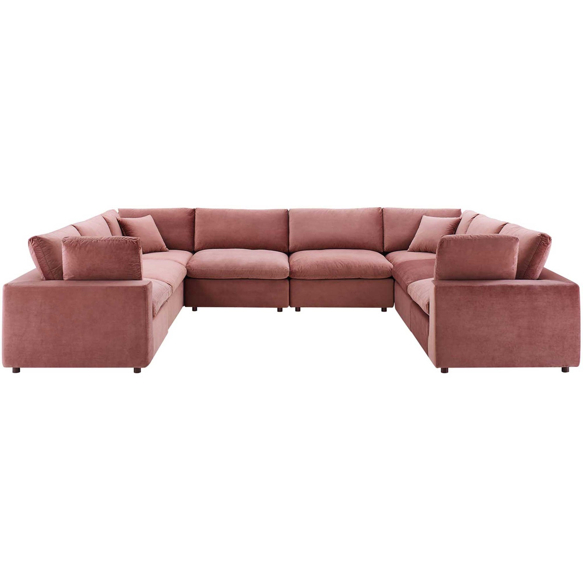 Carmen 8 Piece Modular Sectional Velvet Sofa Dusty Rose