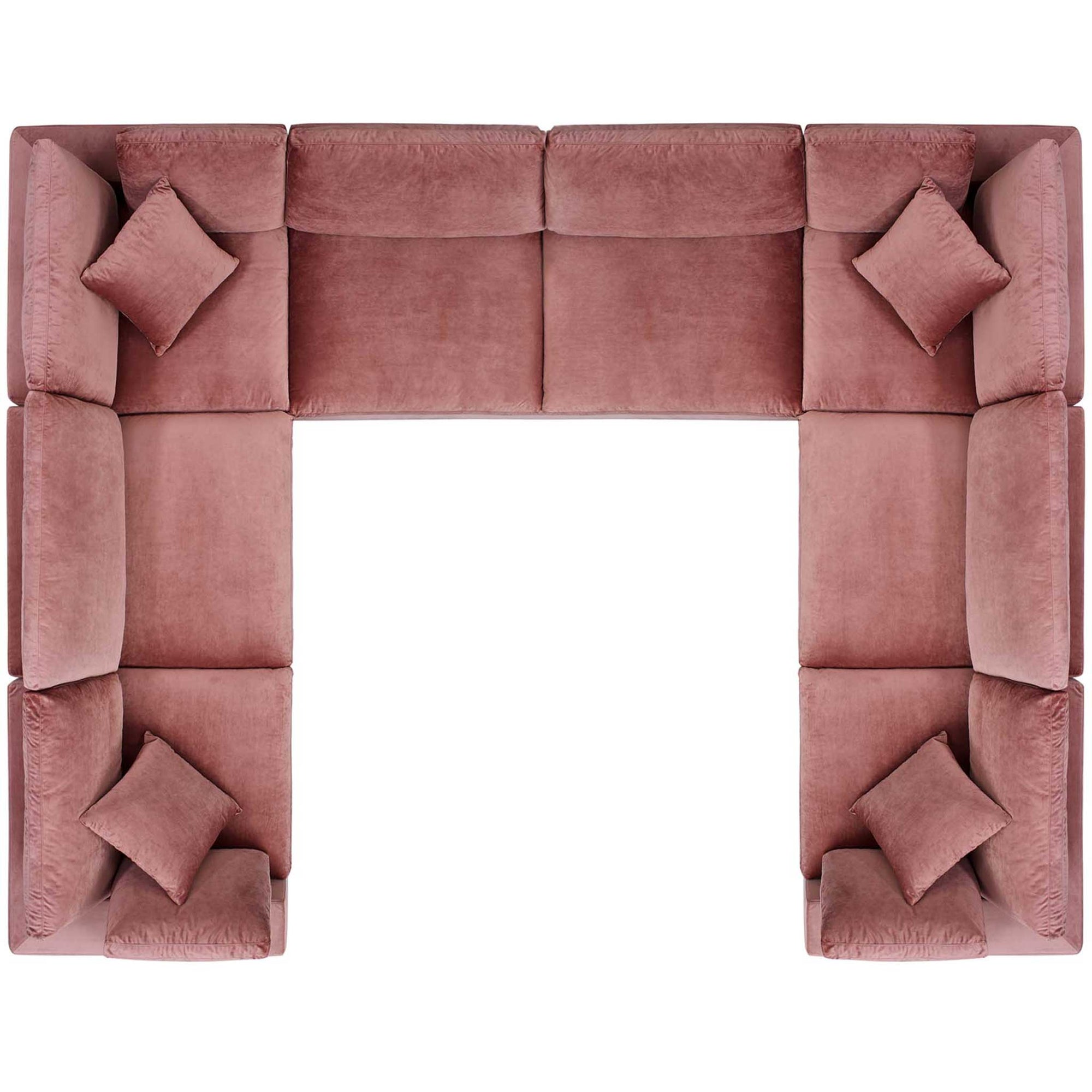 Carmen 8 Piece Modular Sectional Velvet Sofa Dusty Rose