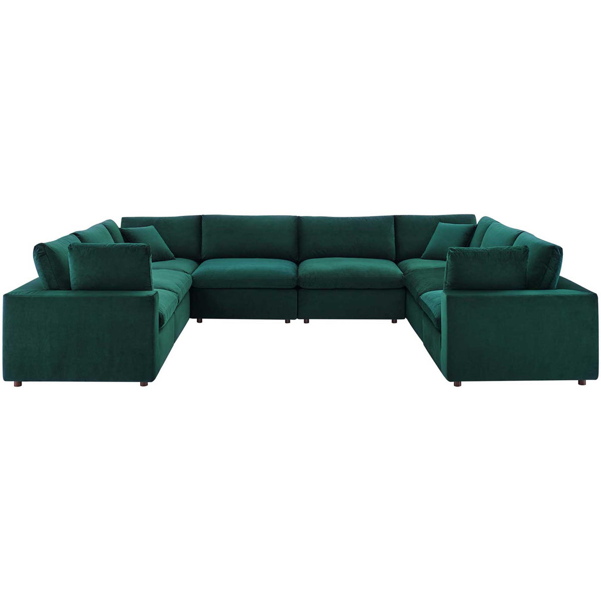 Carmen 8 Piece Modular Sectional Velvet Sofa Green