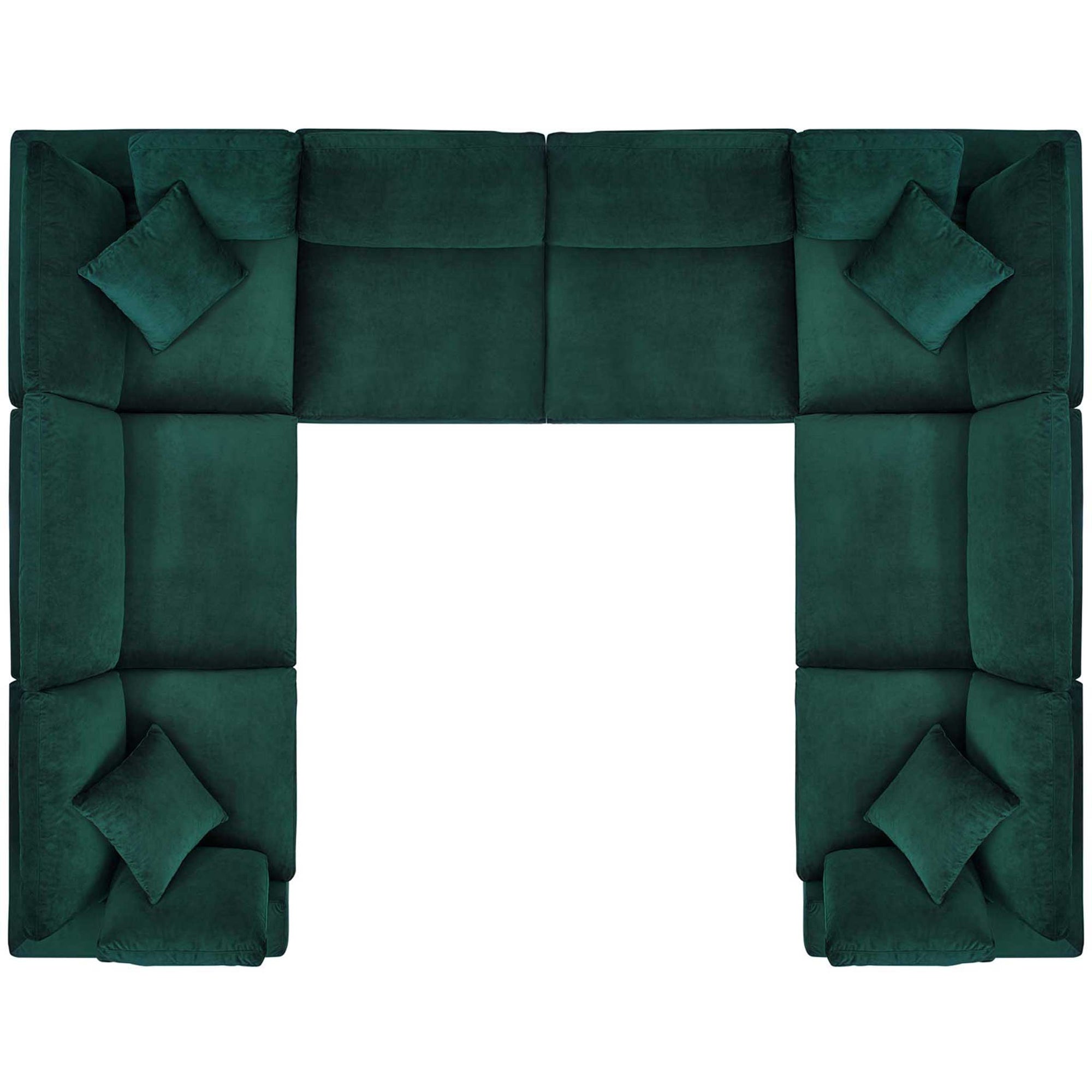 Carmen 8 Piece Modular Sectional Velvet Sofa Green