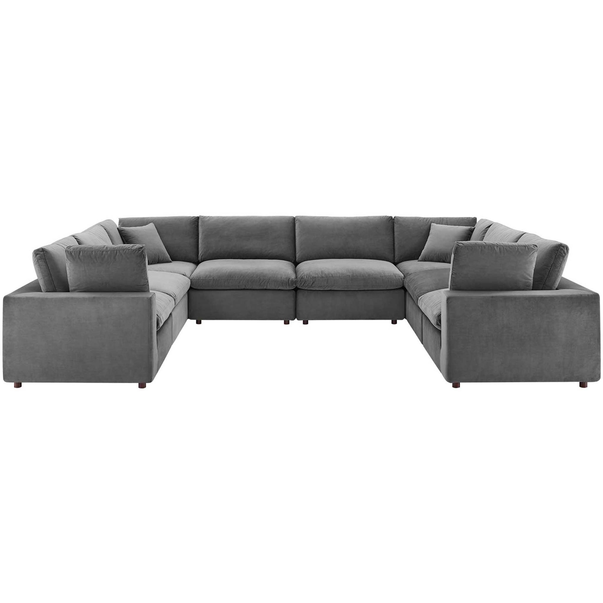 Carmen 8 Piece Modular Sectional Velvet Sofa Gray