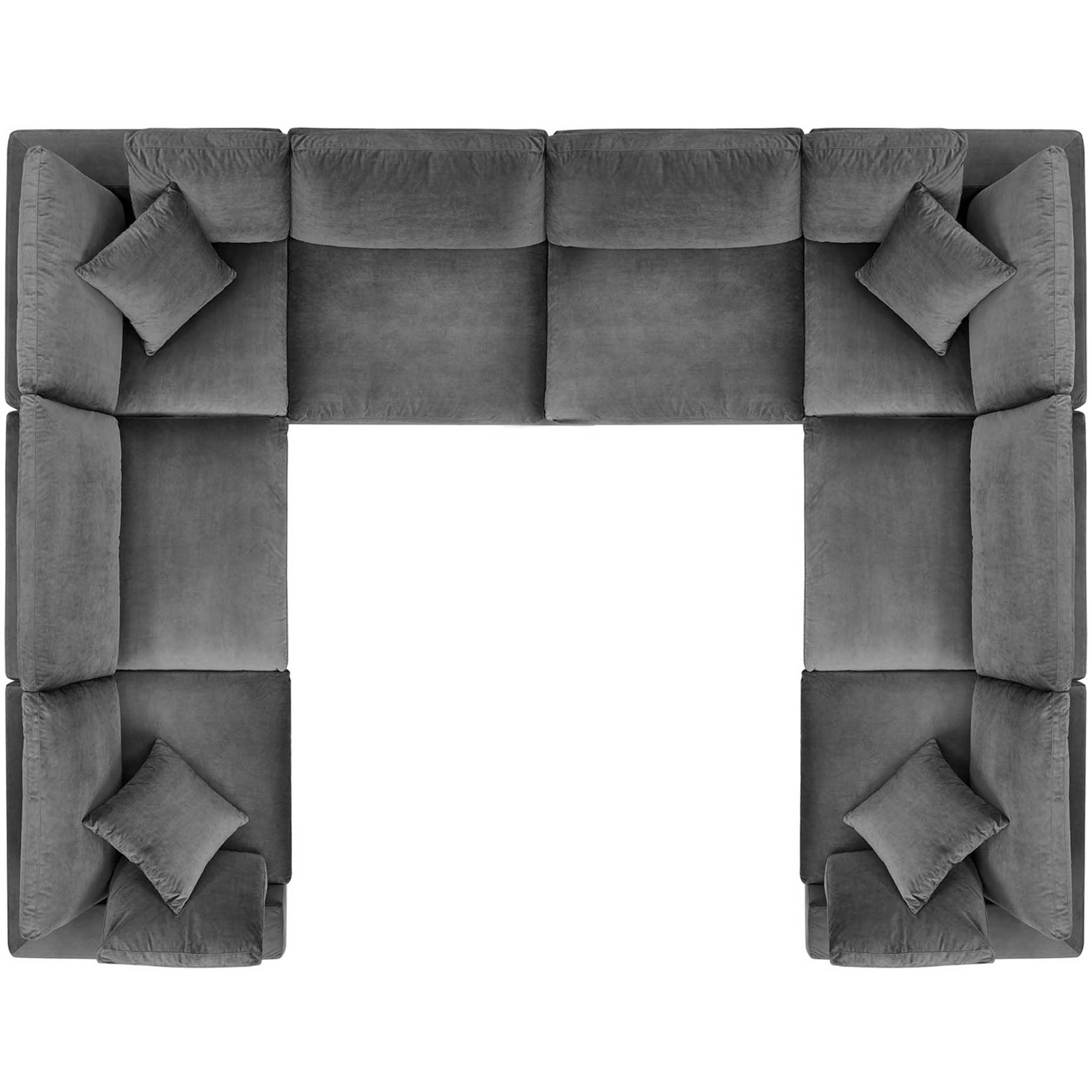 Carmen 8 Piece Modular Sectional Velvet Sofa Gray