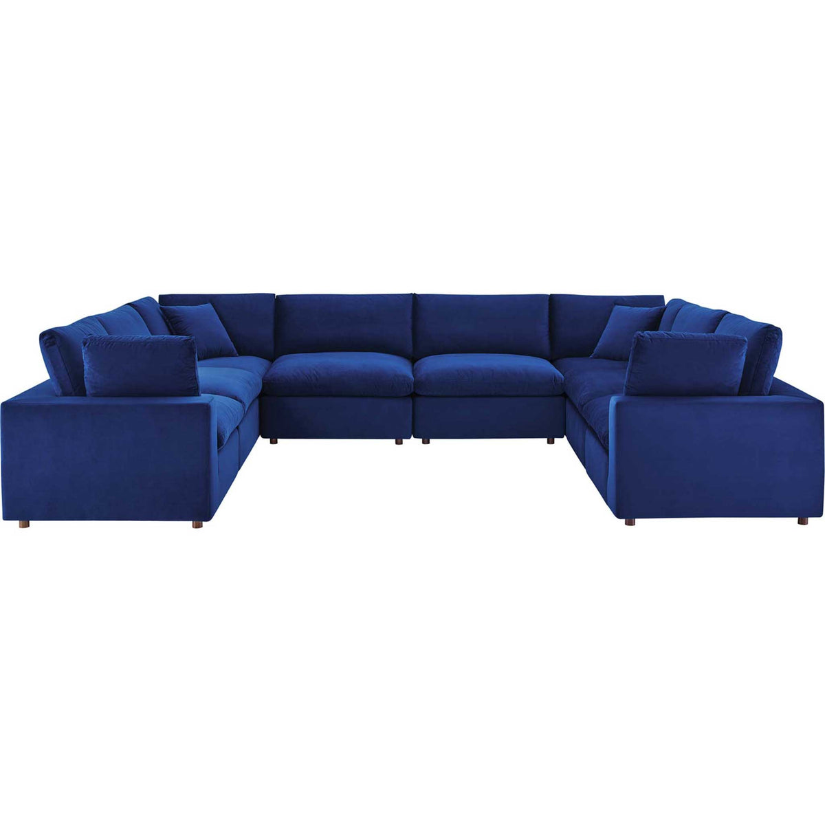 Carmen 8 Piece Modular Sectional Velvet Sofa Navy