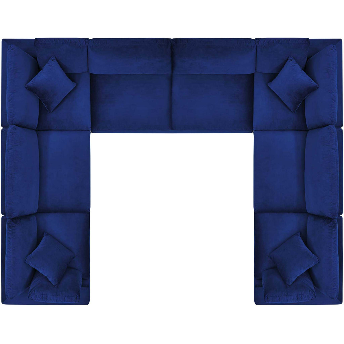 Carmen 8 Piece Modular Sectional Velvet Sofa Navy