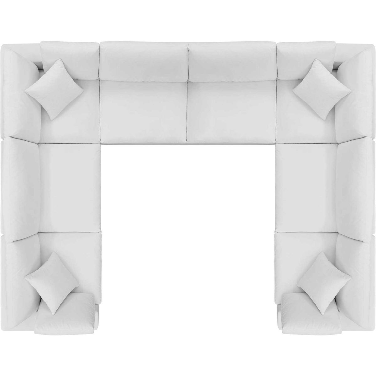 Carmen 8 Piece Modular Sectional Velvet Sofa White