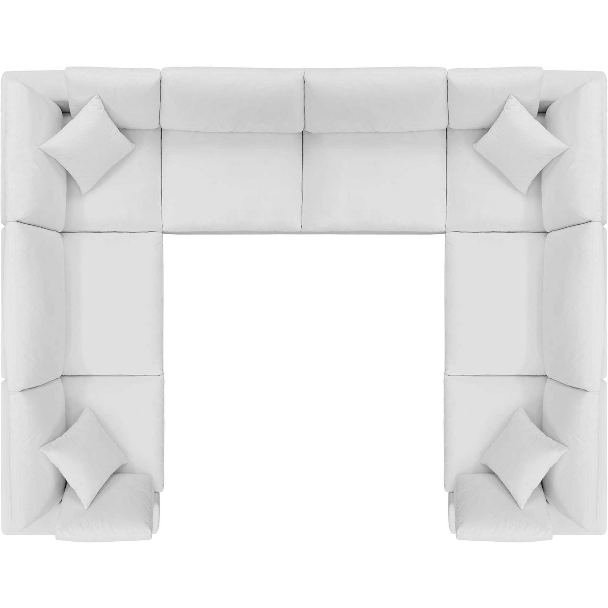 Carmen 8 Piece Modular Sectional Velvet Sofa White