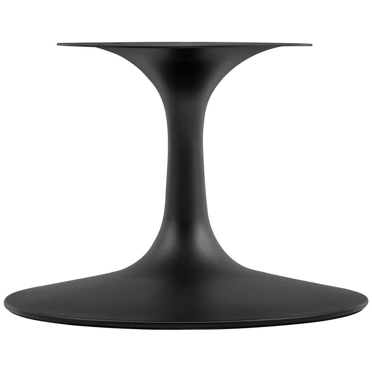 Matte black tapered pedestal base with smooth contours and stable wide foot || EEI-4884-BLK-BLK || leg_studio