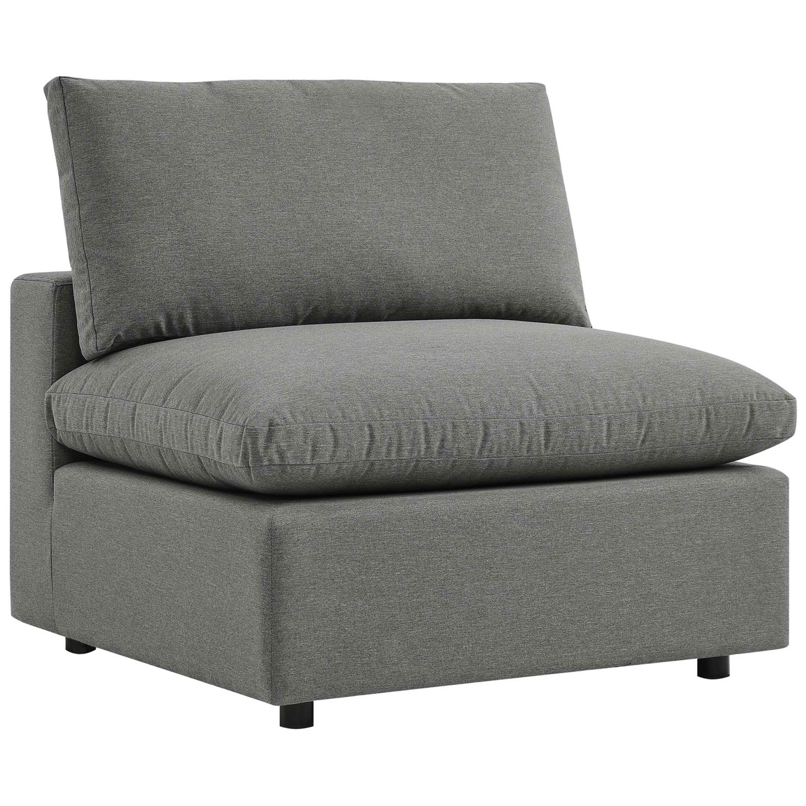Charcoal Commix outdoor chair with oversized seat cushion and supportive back for casual lounging || EEI-4902-CHA || front_angle_studio