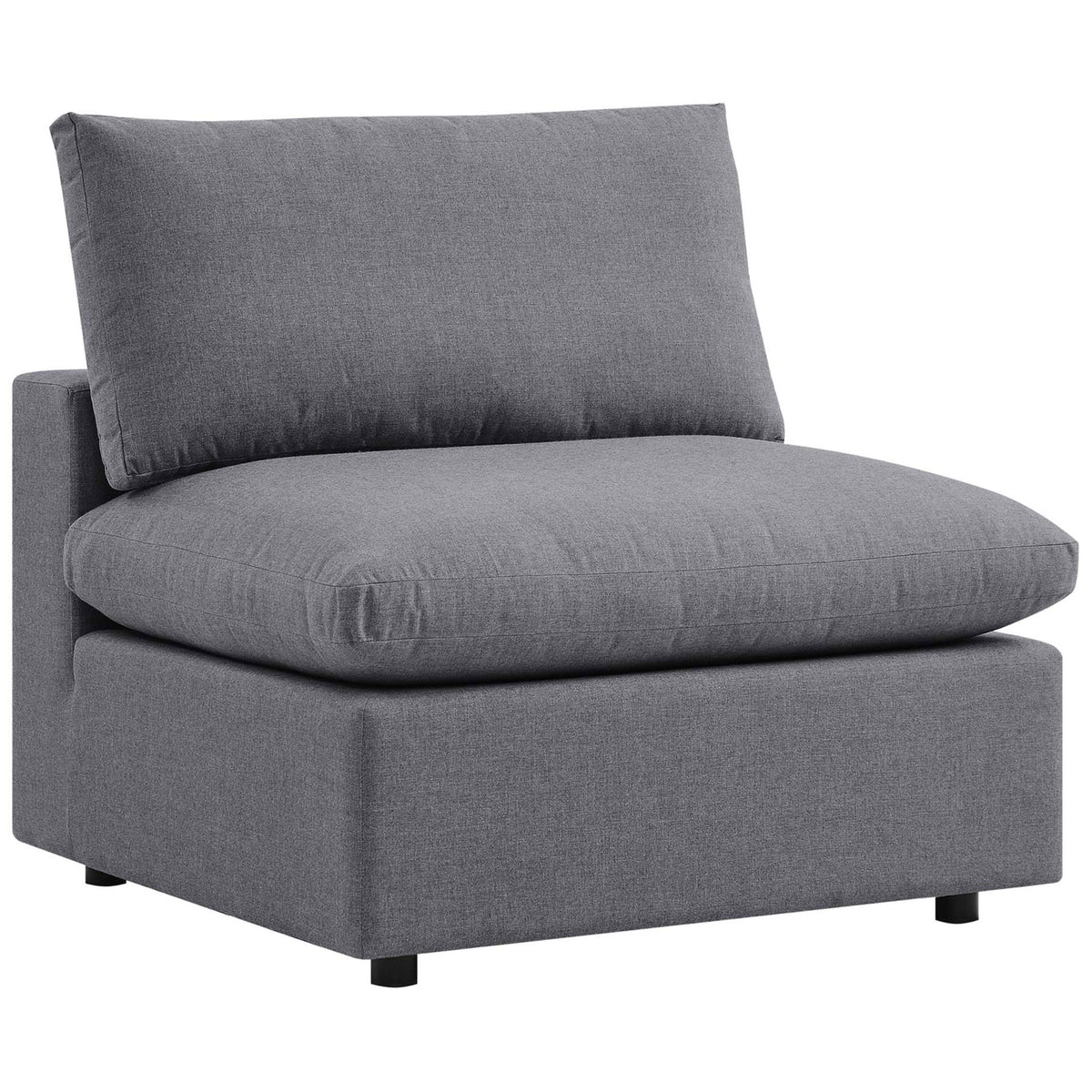 Slate gray Commix Sunbrella outdoor chair with oversized seat cushion for resort-style comfort || EEI-4905-SLA || front_angle_studio