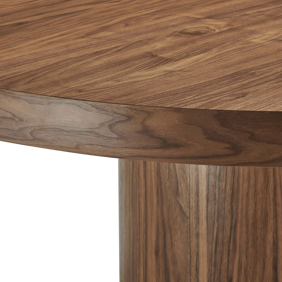 Thick beveled edge and rich wood grain showcase the table's modern craftsmanship || EEI-4911-WAL || detail_studio