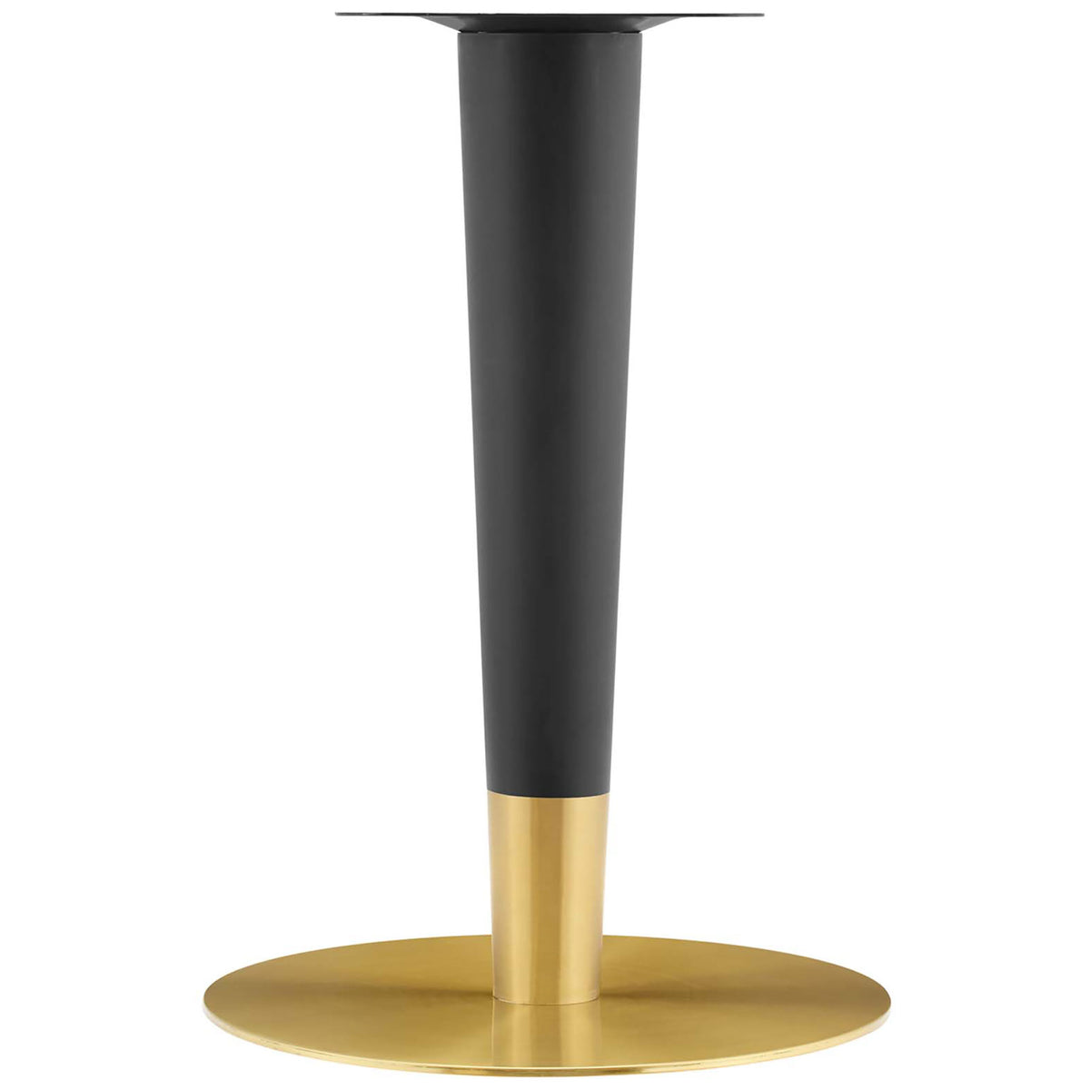 Sleek black and gold pedestal base showcasing the modern circular foot || EEI-5117-GLD-WHI || detail_studio