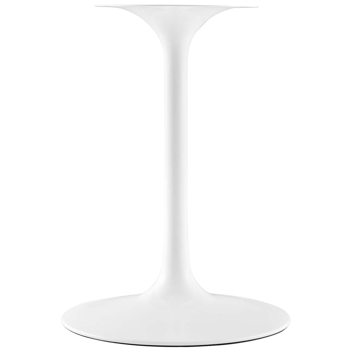 White tapered pedestal base with wide round foot and smooth finish || EEI-5157-WHI-CHE || leg_studio