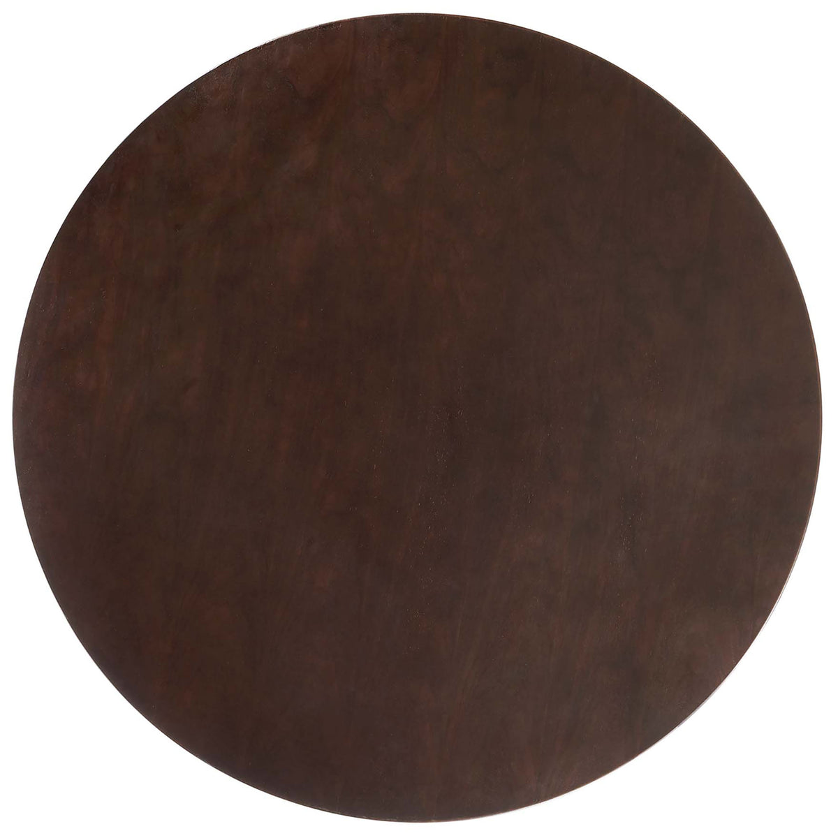 Spacious dark wood grain round tabletop with subtle natural pattern || EEI-5175-WHI-CHE || top_studio