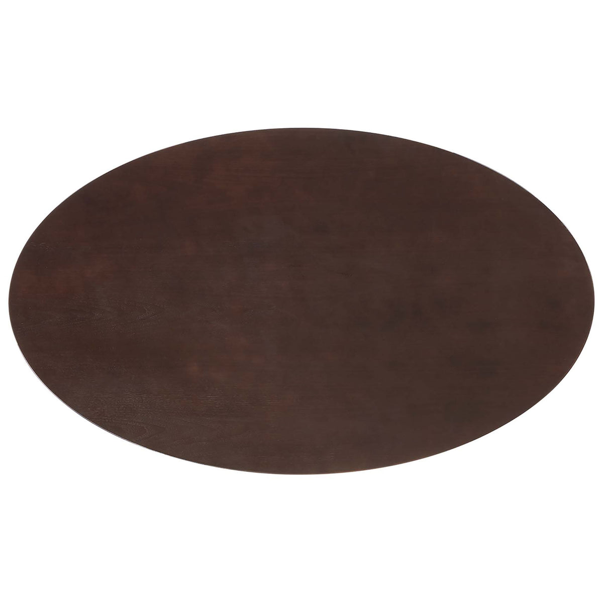 Cherry walnut oval tabletop with rich wood grain and beveled edge detail || EEI-5194-WHI-CHE || detail_studio
