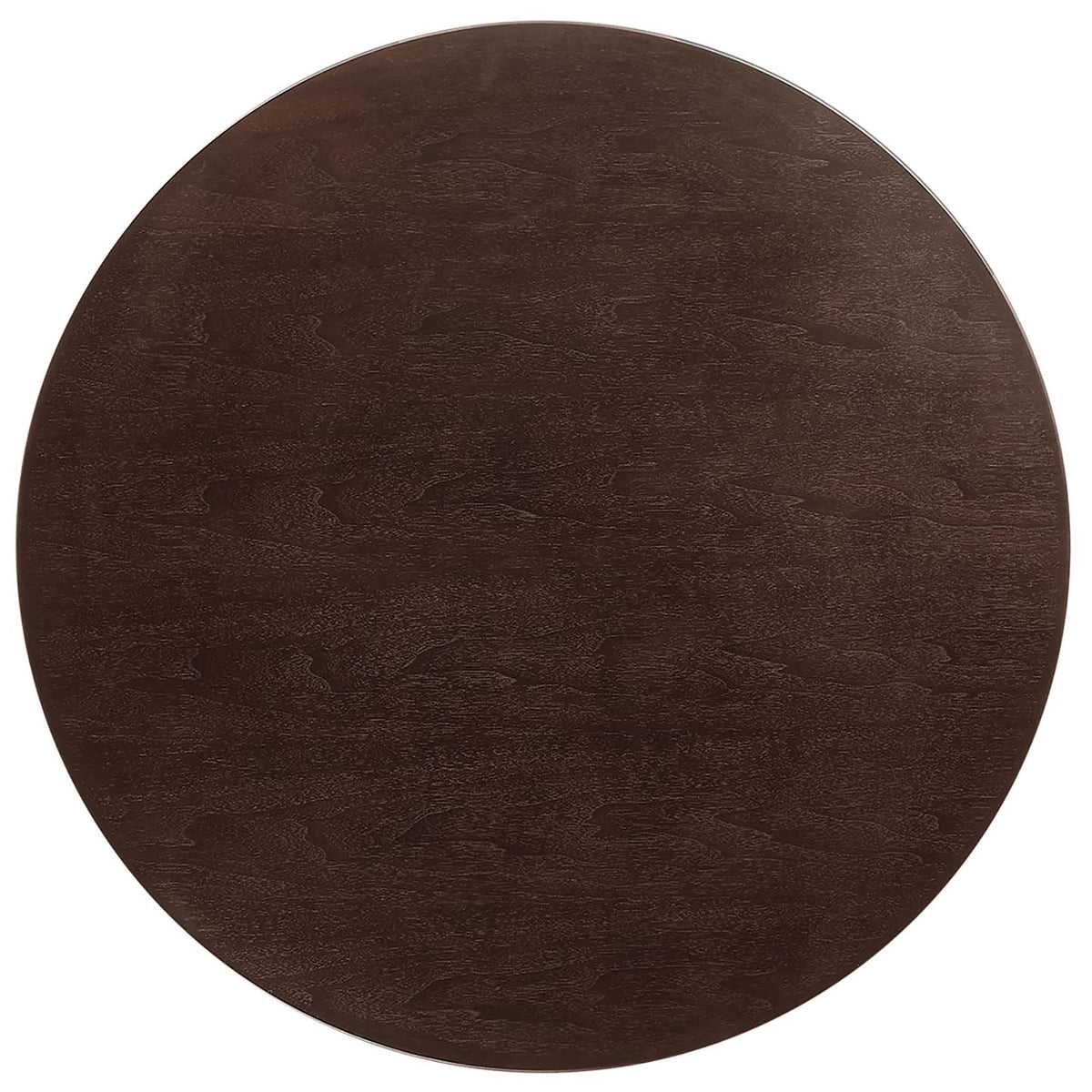 Rich cherry walnut tabletop showcases elegant wood grain and smooth beveled edge || EEI-5244-GLD-CHE || top_studio