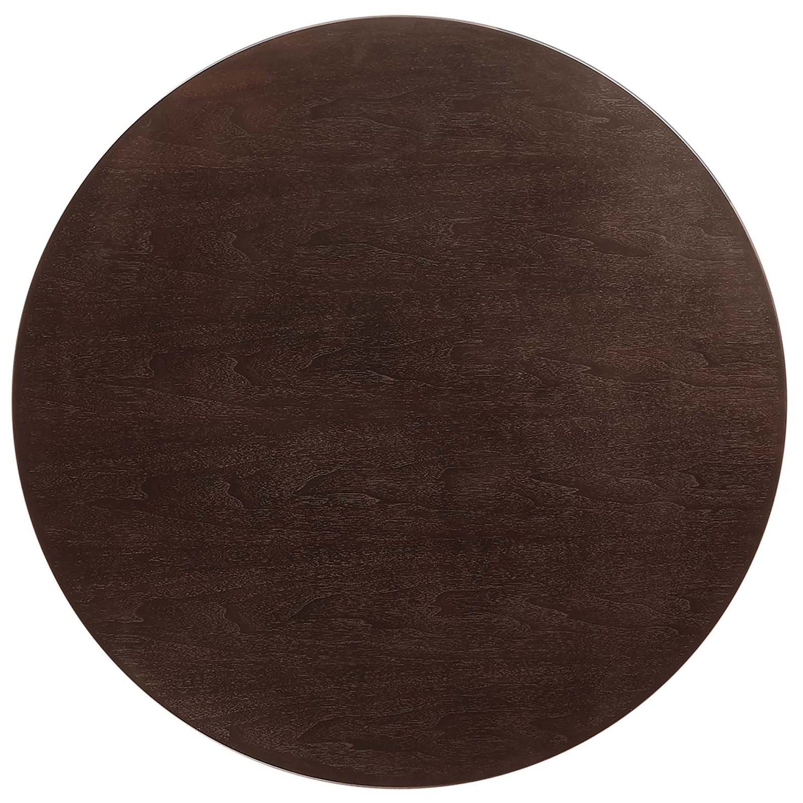 Rich cherry walnut tabletop showcases elegant wood grain and smooth beveled edge || EEI-5244-GLD-CHE || top_studio