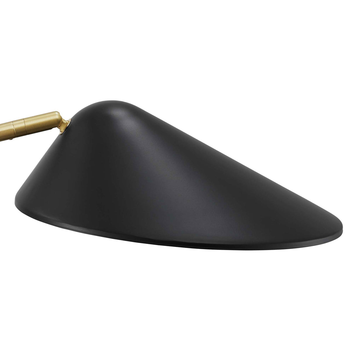 Smooth black cone shade highlights the lamp's sleek modern silhouette and matte finish || EEI-5298-BLK || shade_studio