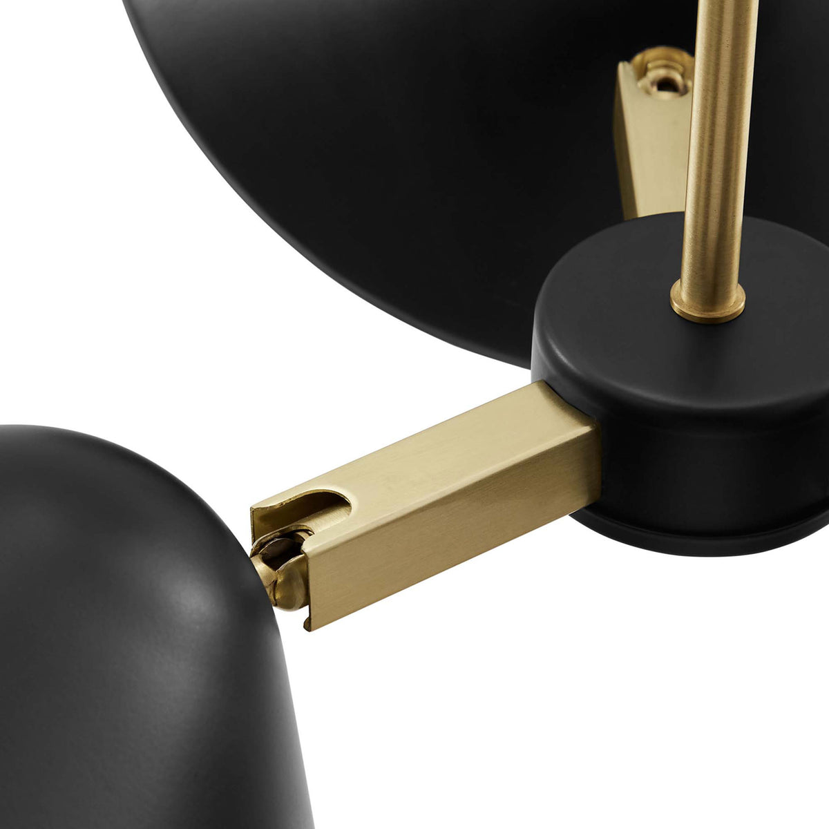 Articulated brass arm highlights smooth swivel functionality || EEI-5299-BLK || detail_studio