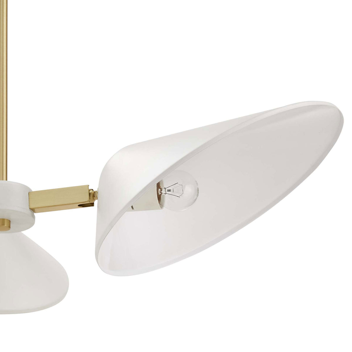 Swiveling white metal shade reveals the bulb for focused, directional lighting || EEI-5299-WHI || shade_studio