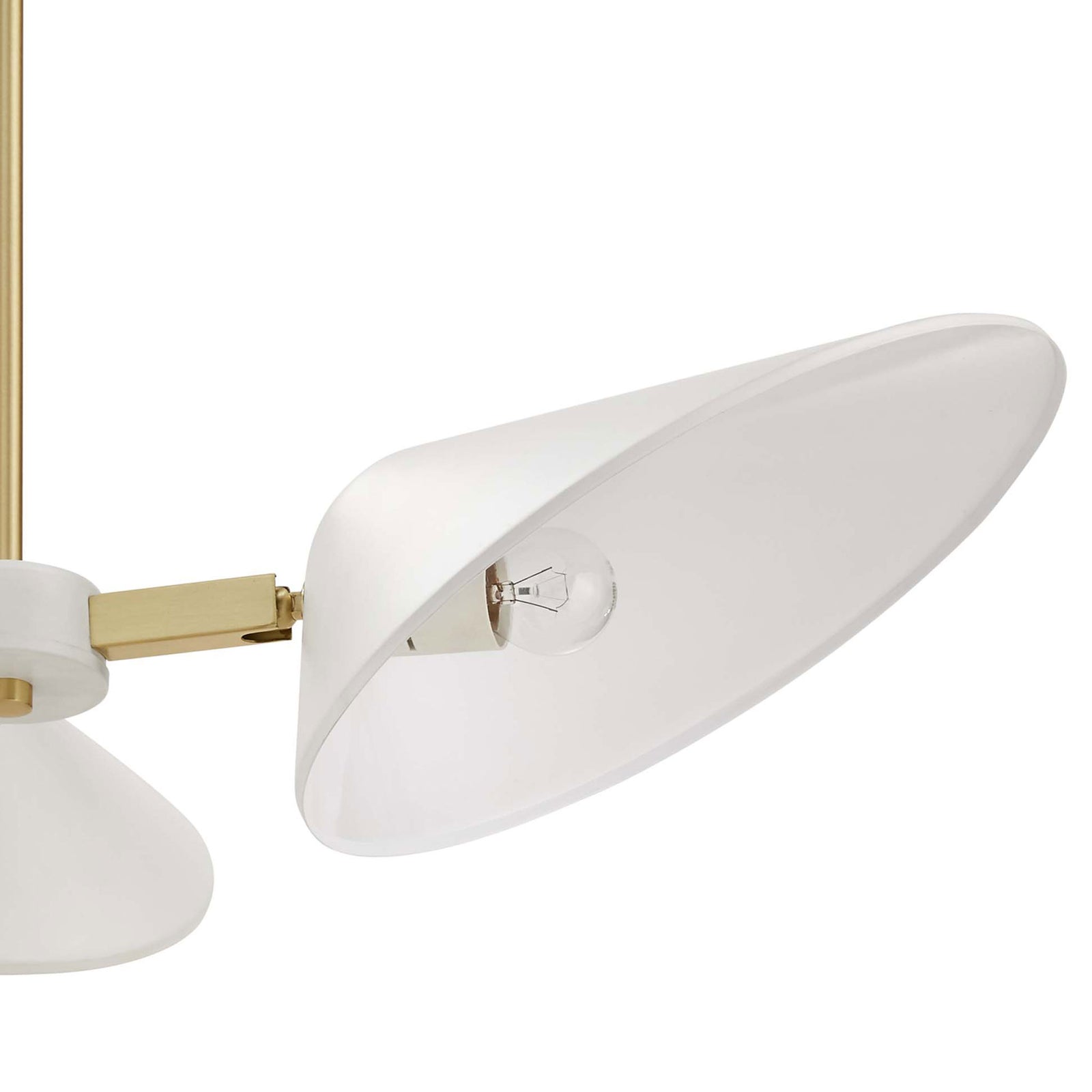 Swiveling white metal shade reveals the bulb for focused, directional lighting || EEI-5299-WHI || shade_studio