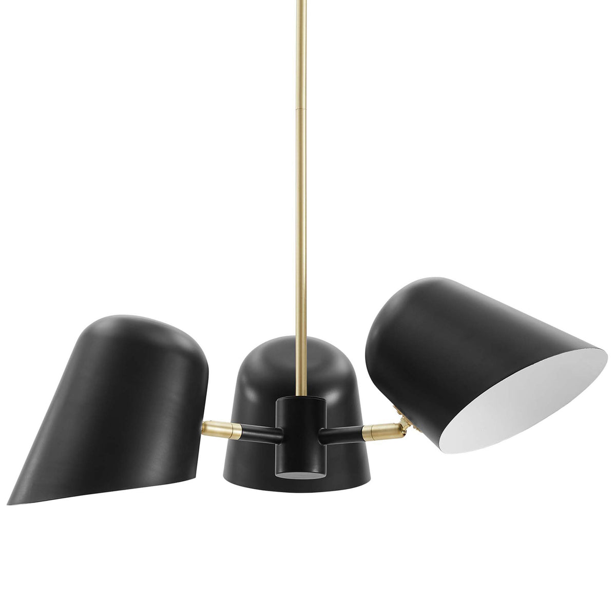 Matte black shades with smooth curves and crisp white interiors || EEI-5301-BLK || shade_studio