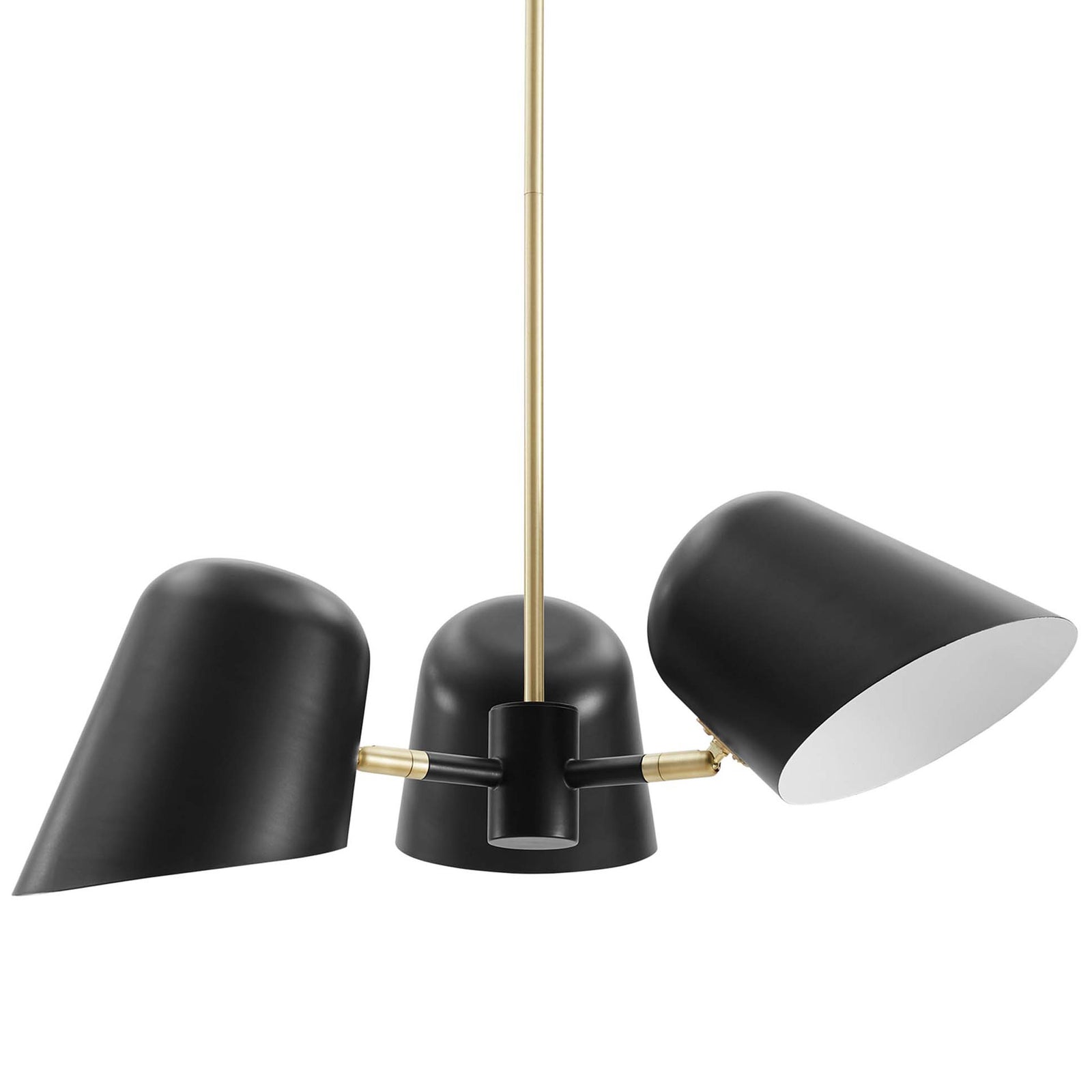Matte black shades with smooth curves and crisp white interiors || EEI-5301-BLK || shade_studio