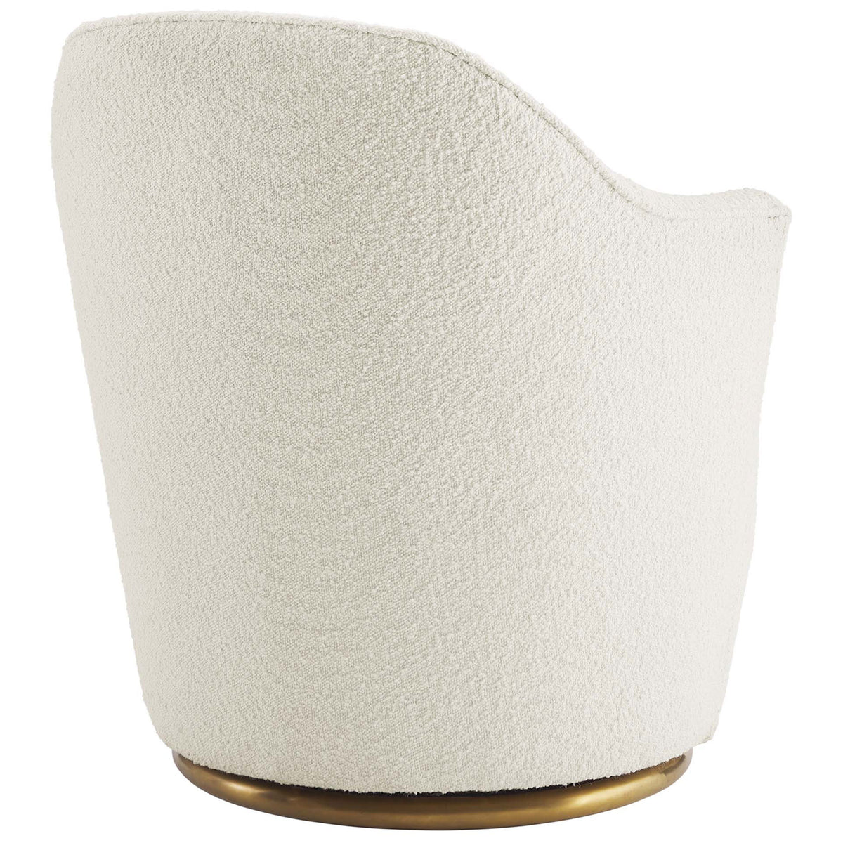Tall, gently tapered backrest wrapped in nubby boucle for an inviting, modern look || EEI-5311-WHI || back_angle_studio