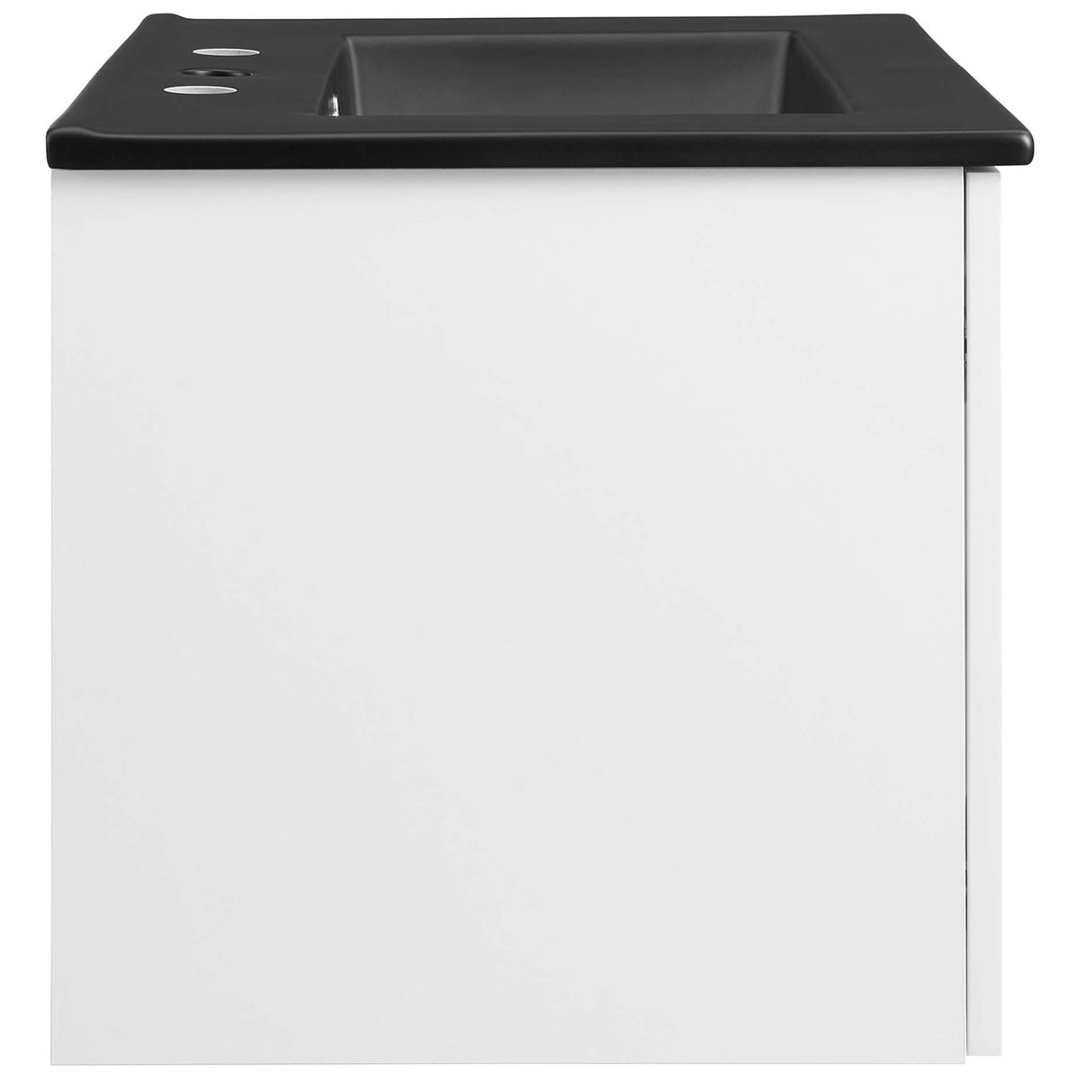 Slim wall-hung profile saves floor space and showcases the matte black basin || EEI-5370-WHI-BLK || side_studio